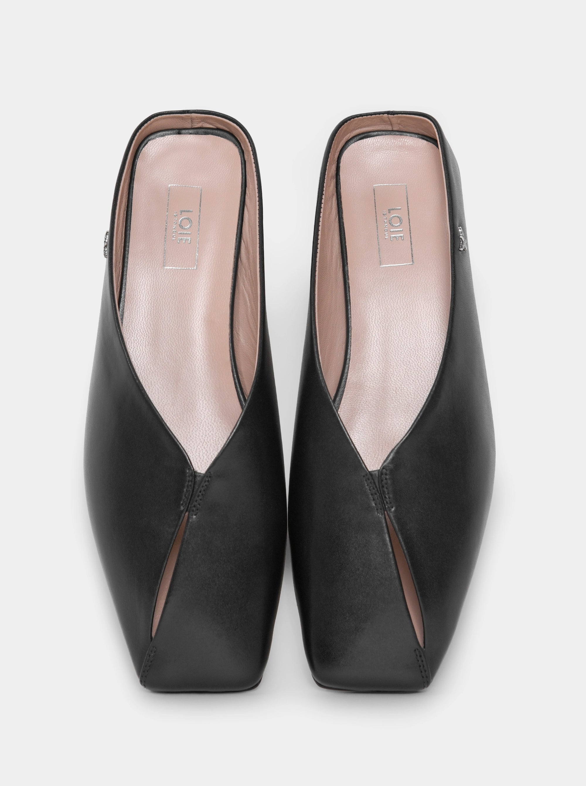 SIMA BLACK LEATHER SLIPPERS