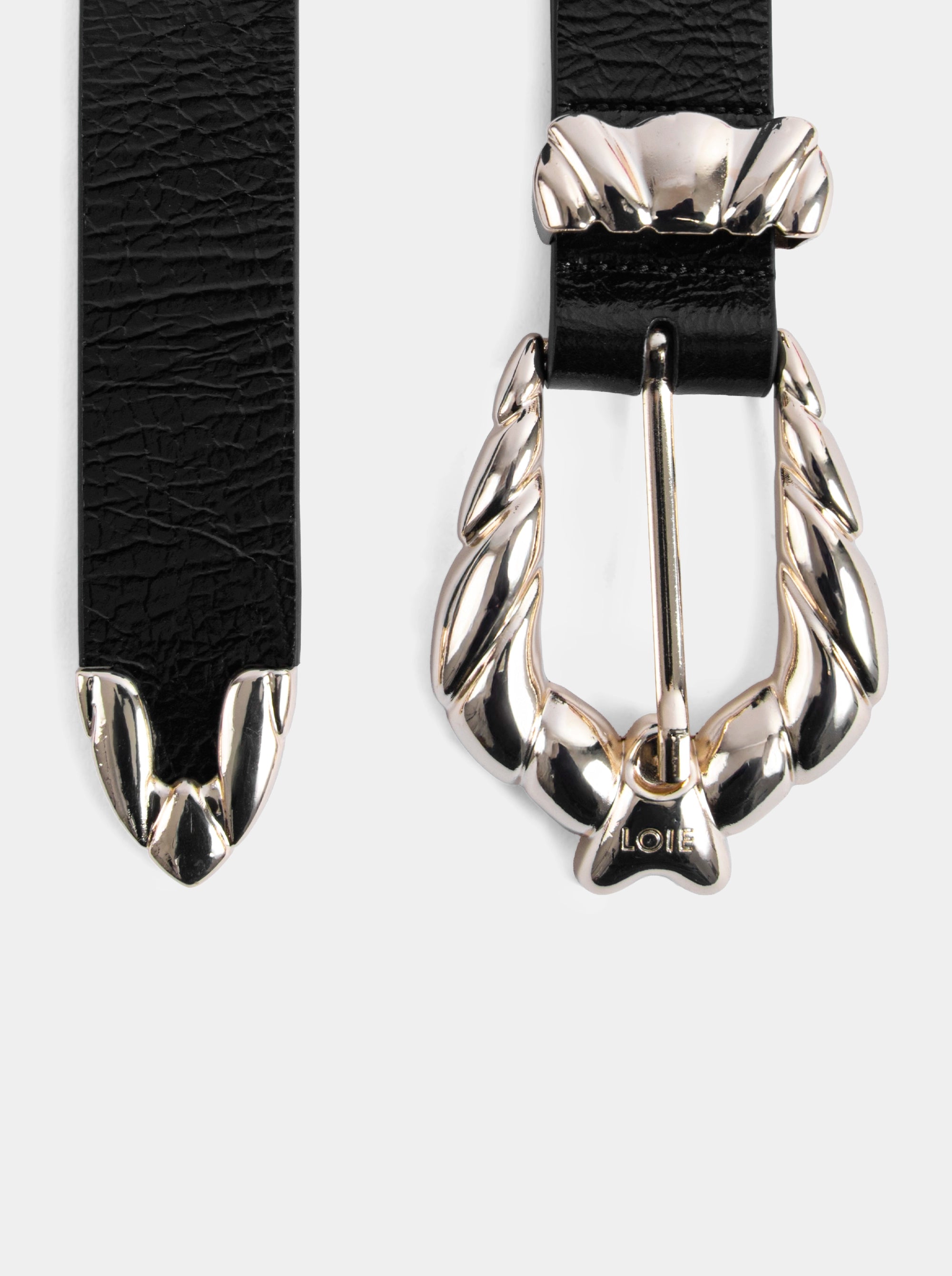 SOFIE BLACK NAPLAK PATENT BELT