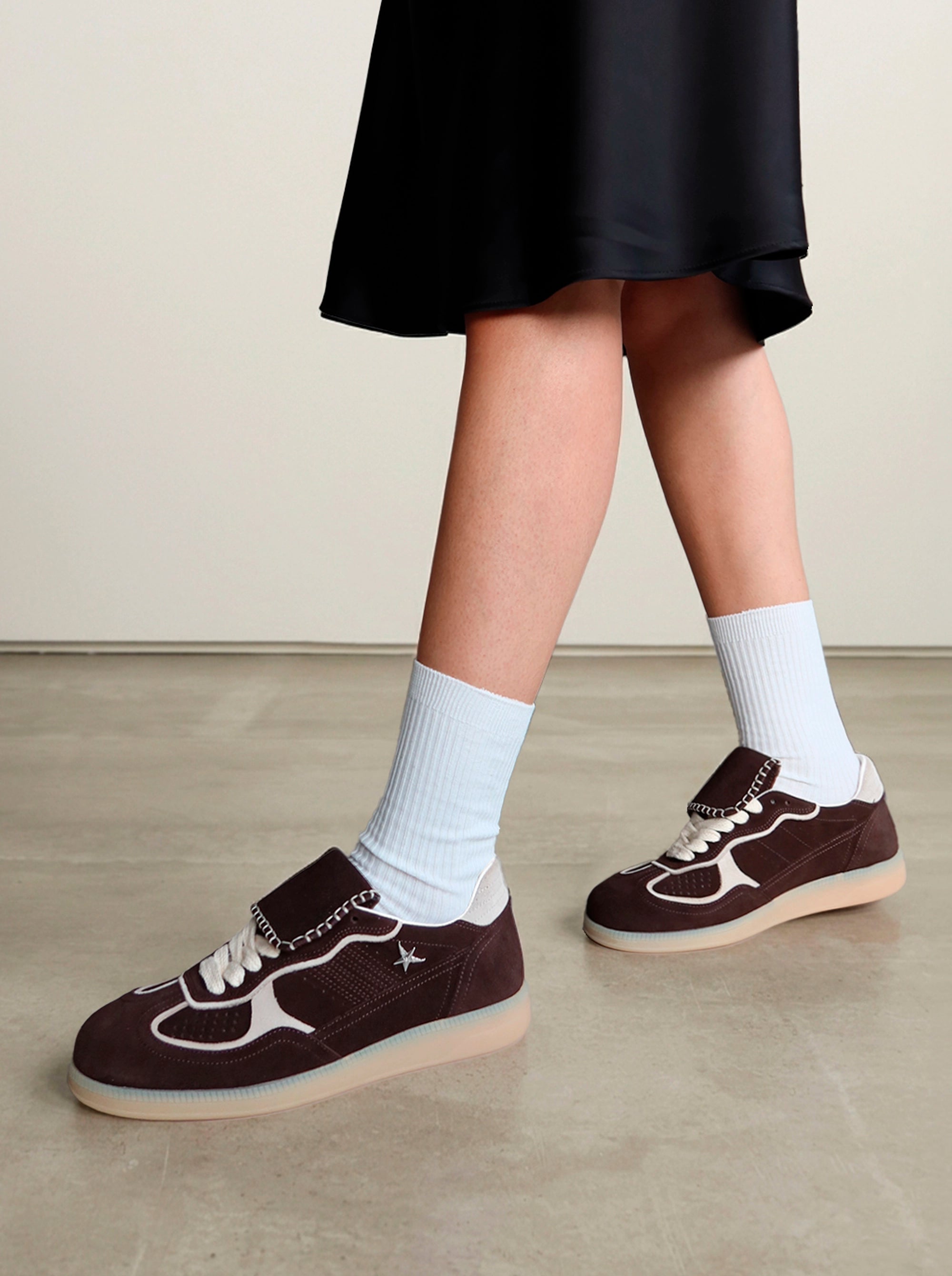 STELLA BROWN SUEDE SNEAKERS
