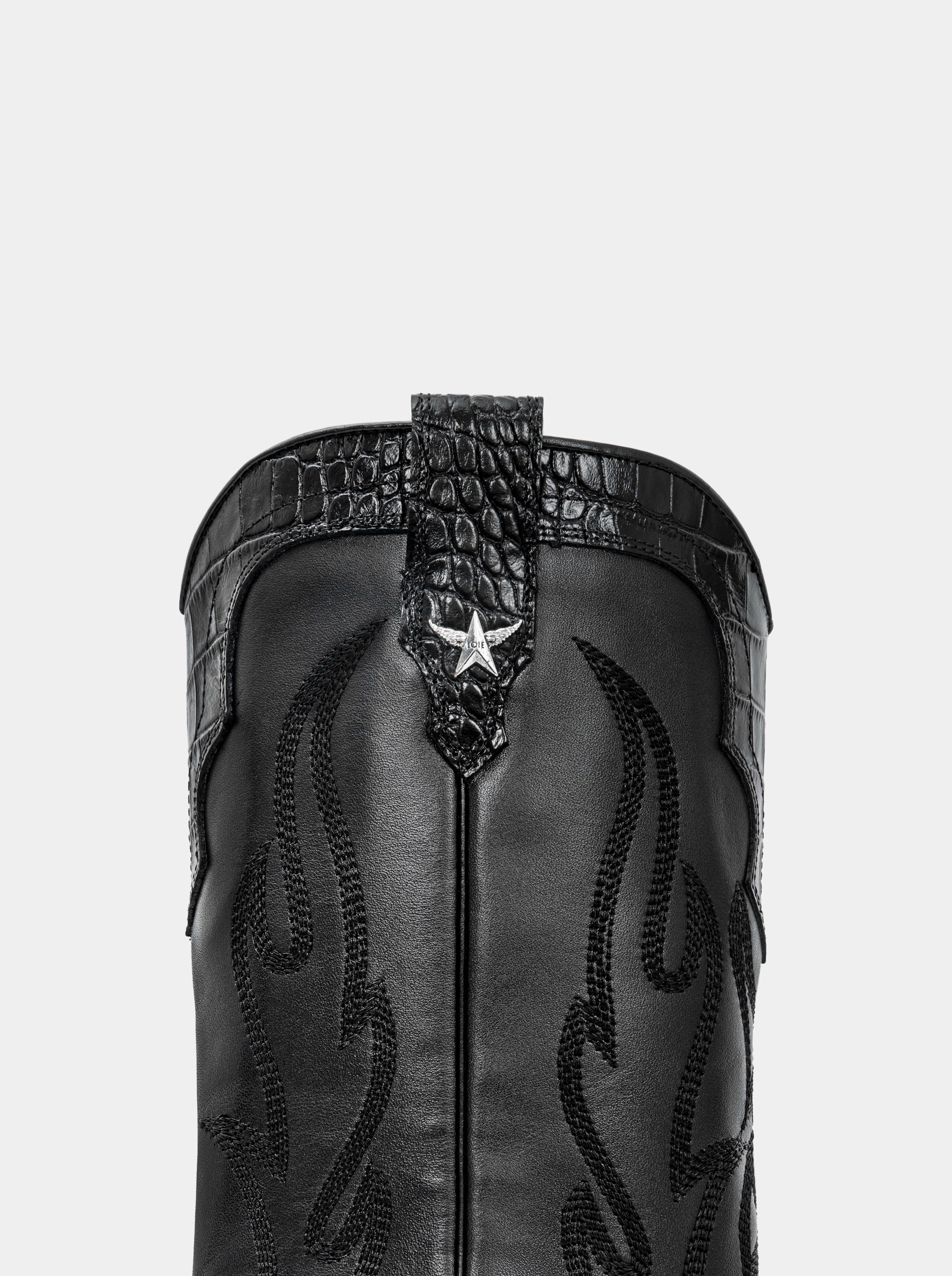 TEXAS BLACK CROCO BOOTS