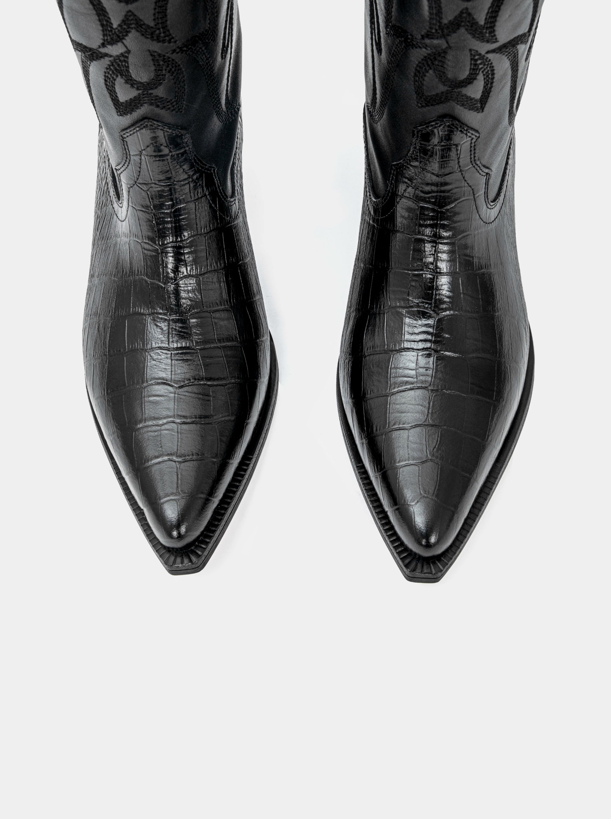 TEXAS BLACK CROCO BOOTS