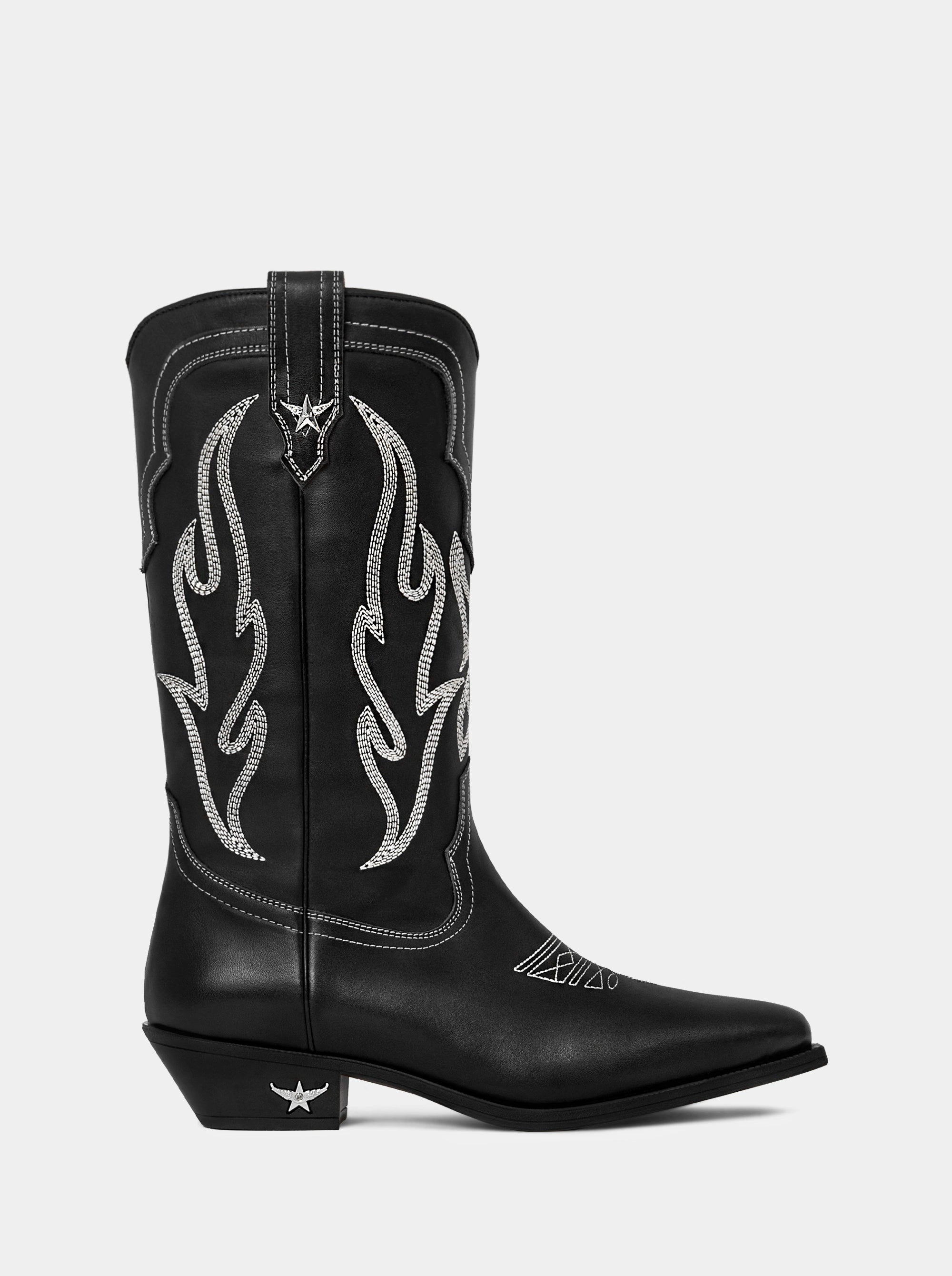 TEXAS BLACK LEATHER BOOTS