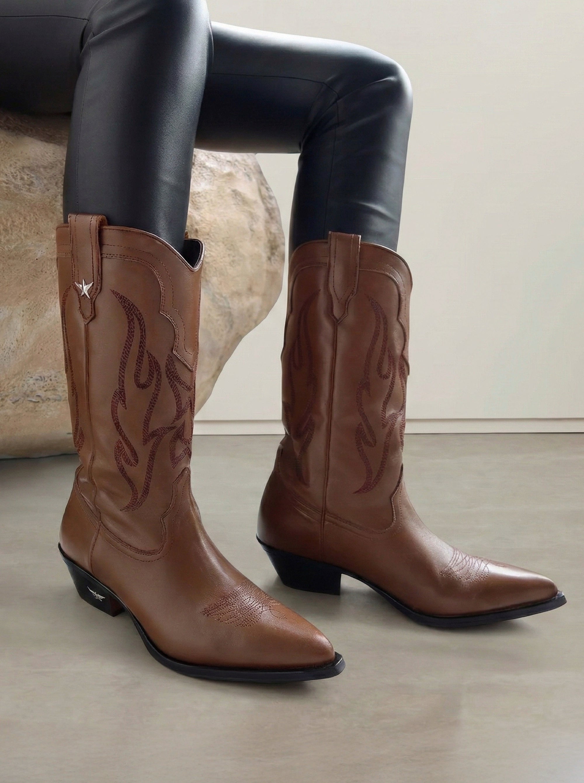 TEXAS BROWN LEATHER BOOTS