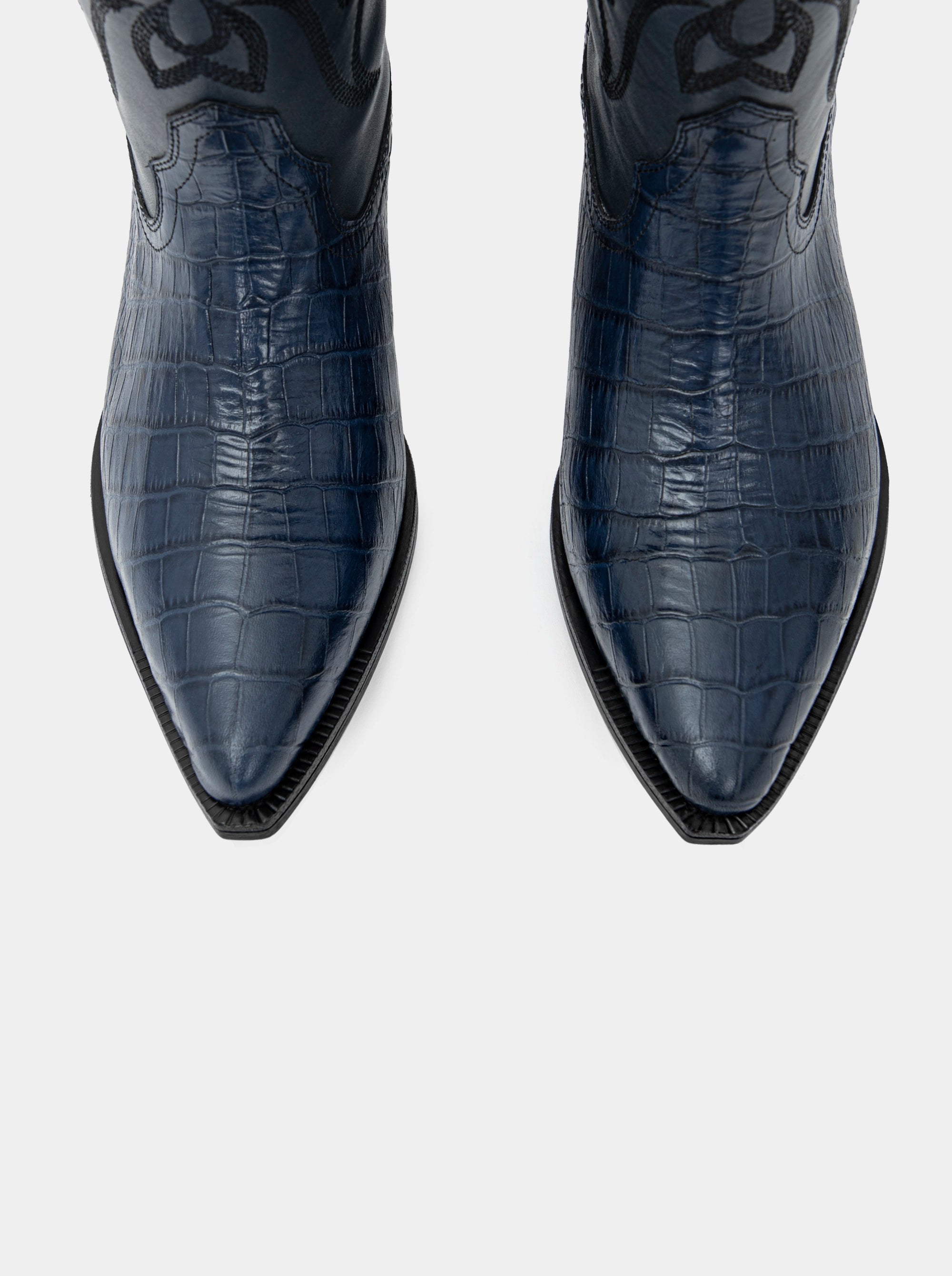 TEXAS NAVY BLUE CROCO BOOTS