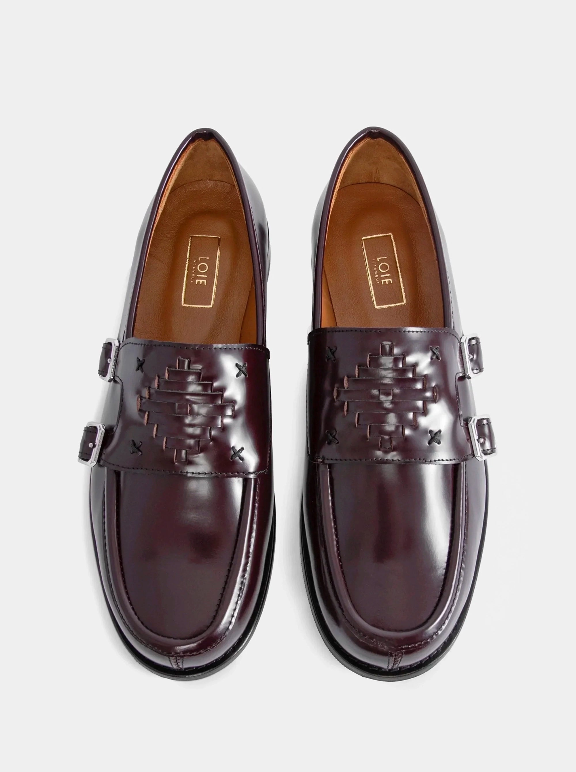 THE BARONESS BURGUNDY BRUSHED SHOES
