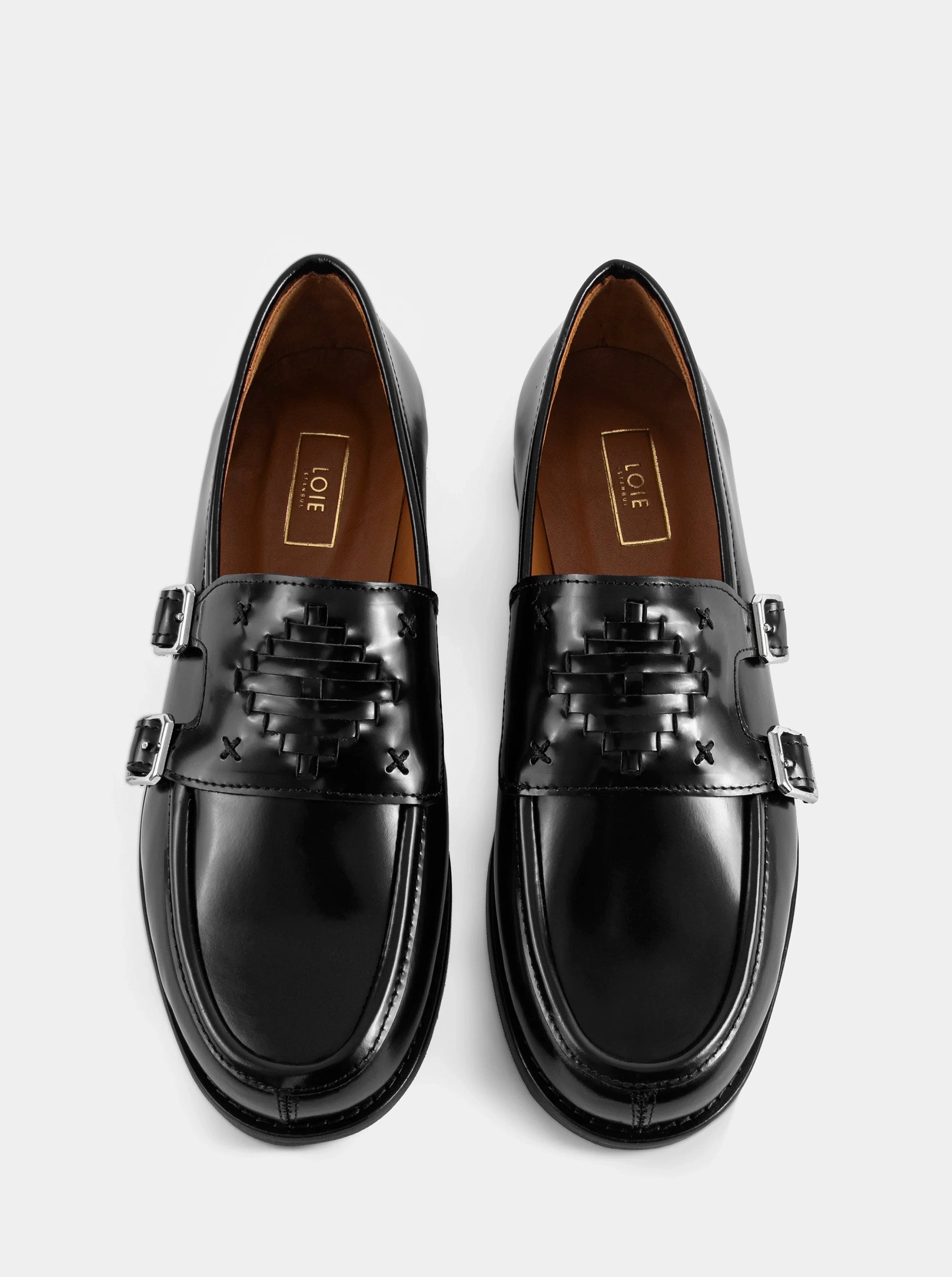THE BARONESS BLACK BRUSHED SHOES