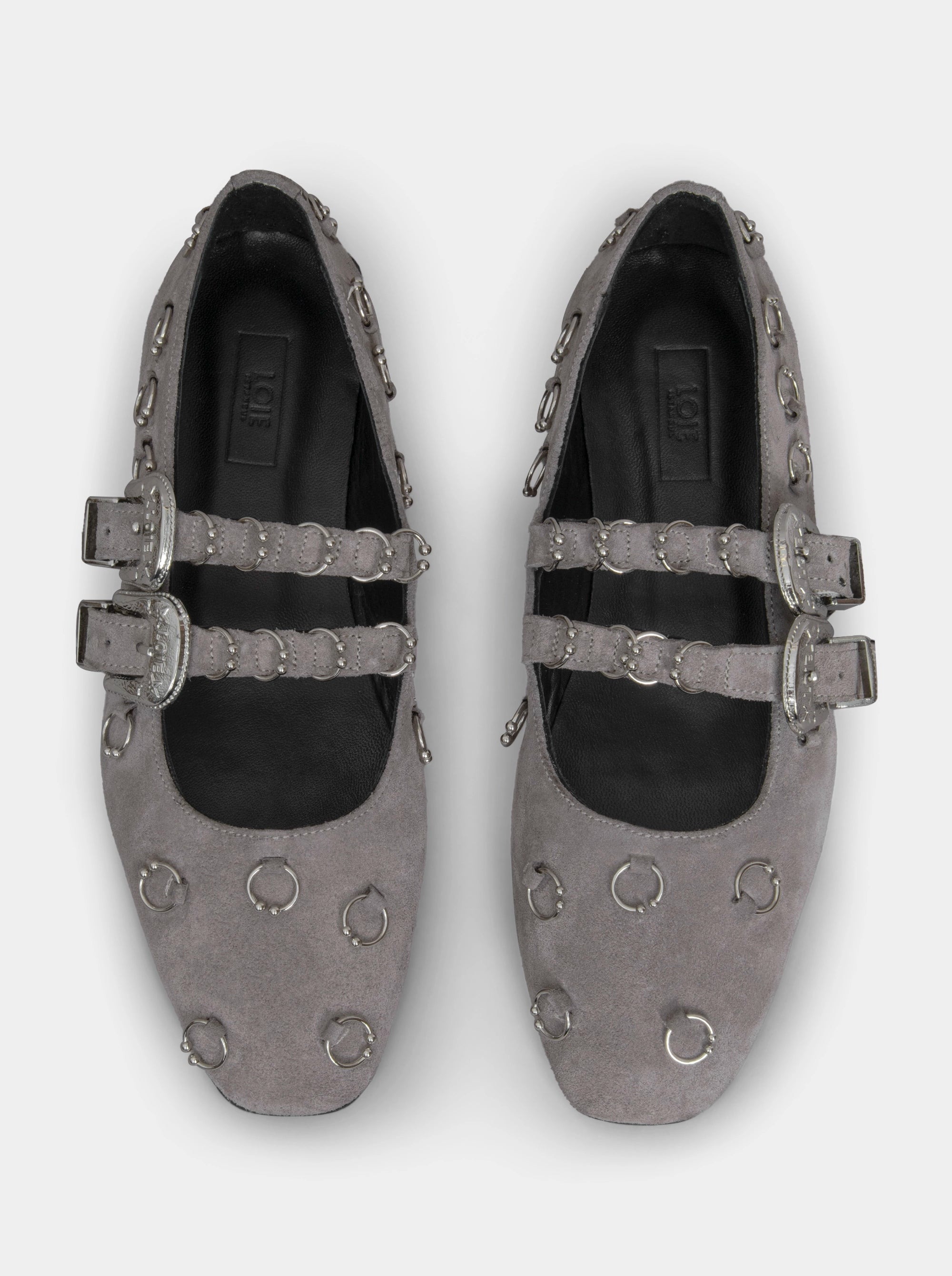 TOUCH GRAY SUEDE BALLET FLATS