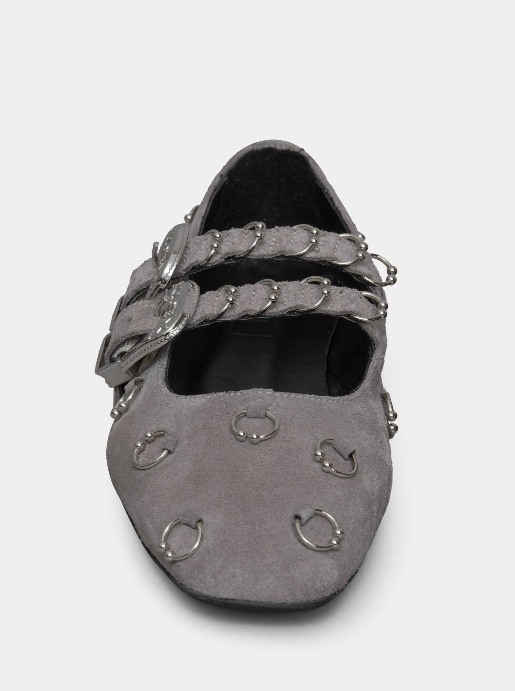 TOUCH GRAY SUEDE BALLET FLATS