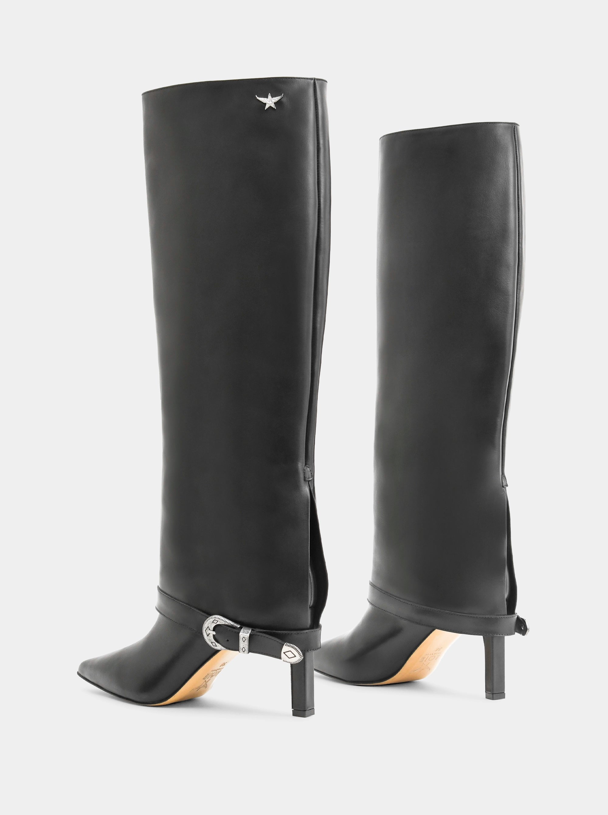 TROTTER BLACK LEATHER BOOTS