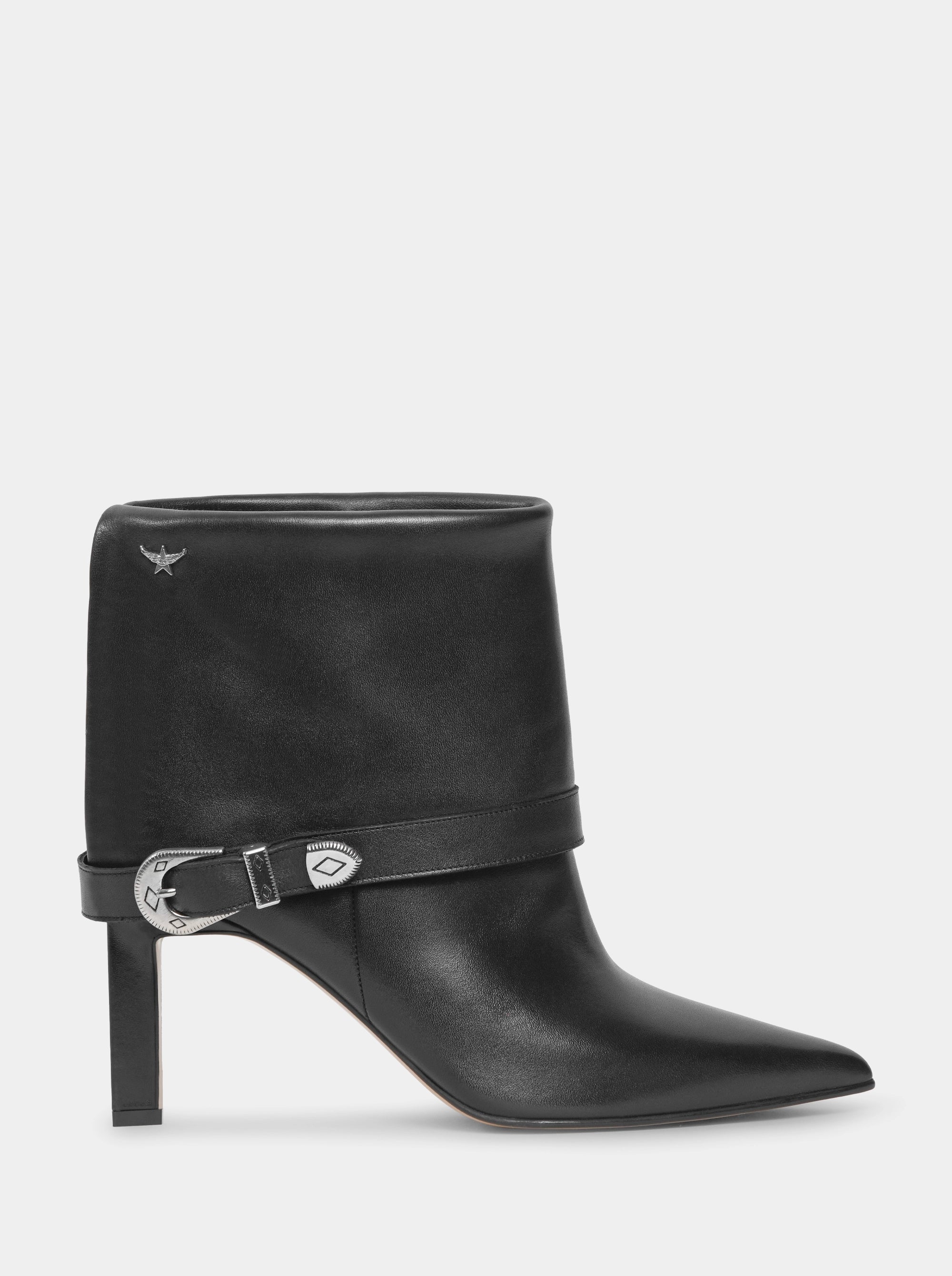 TROY BLACK LEATHER BOOTIES