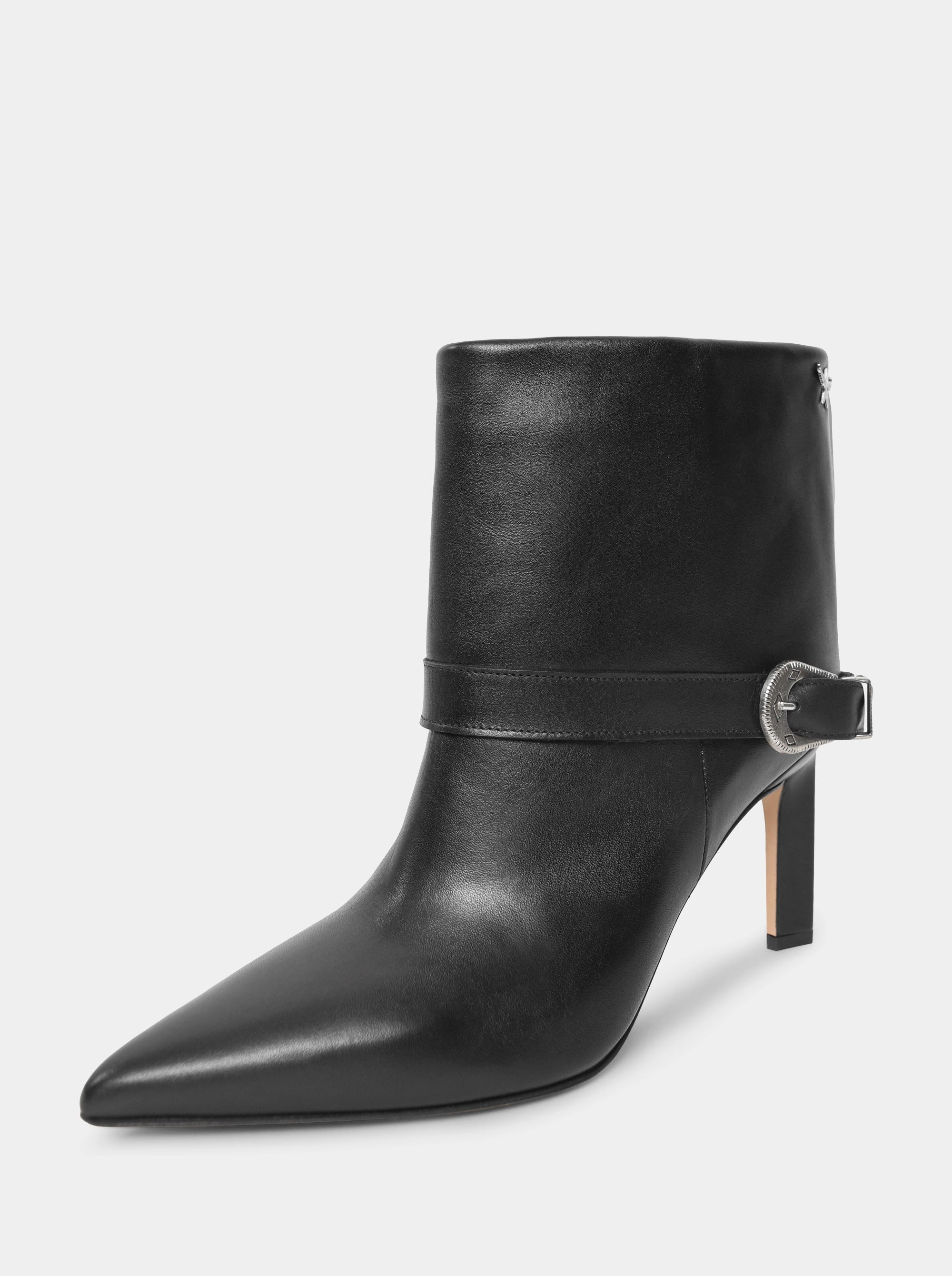 TROY BLACK LEATHER BOOTIES