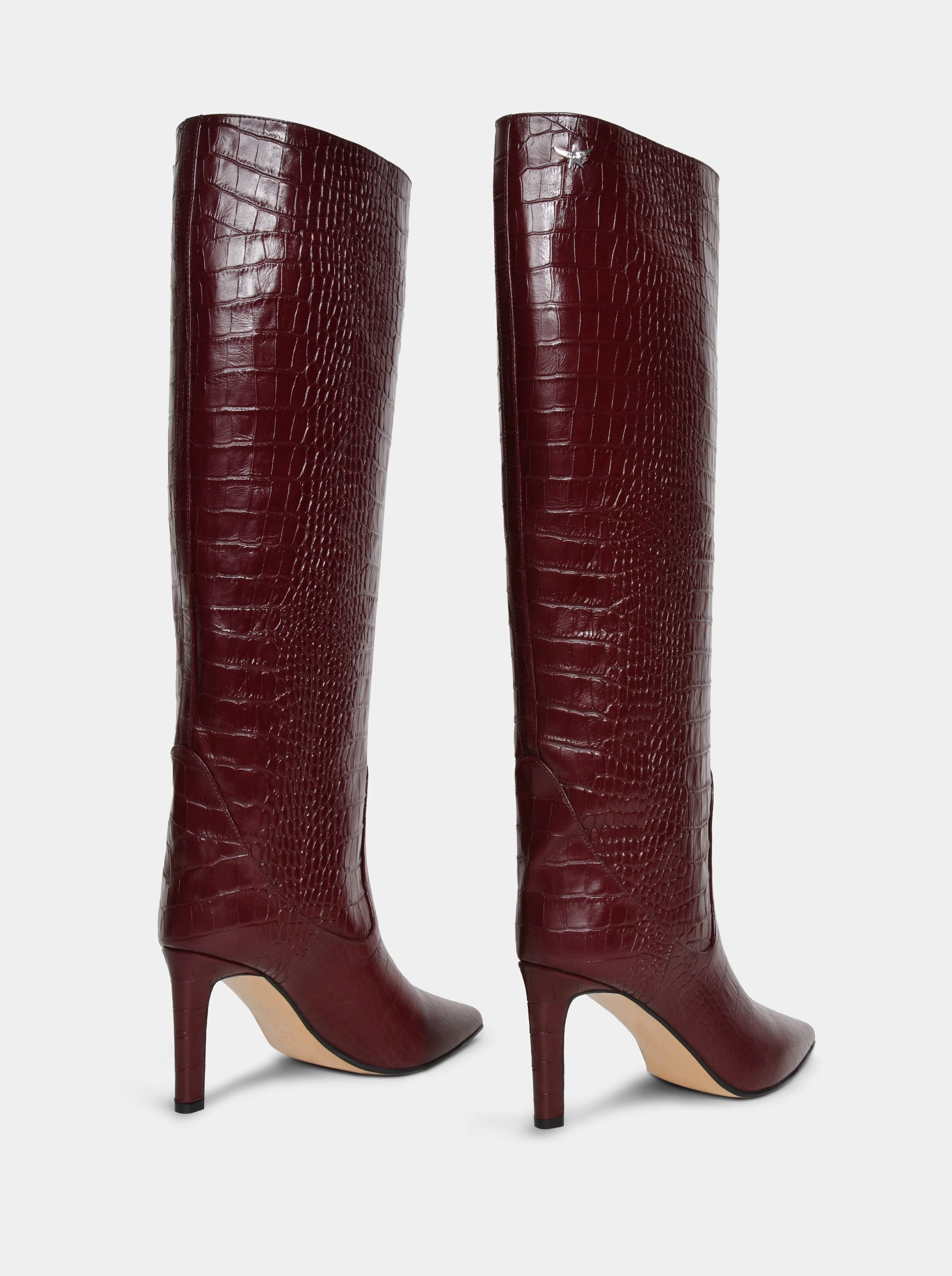 VISCA BURGUNDY CROCO BOOTS
