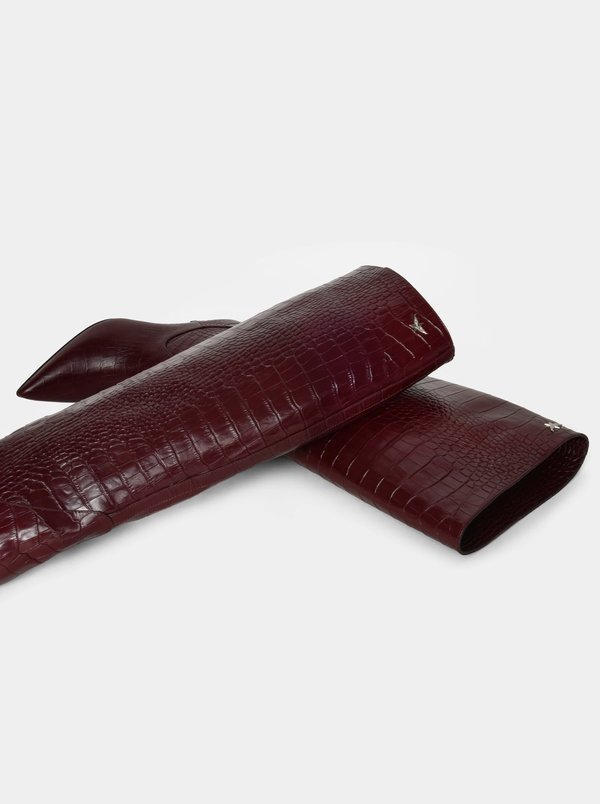 VISCA BURGUNDY CROCO BOOTS
