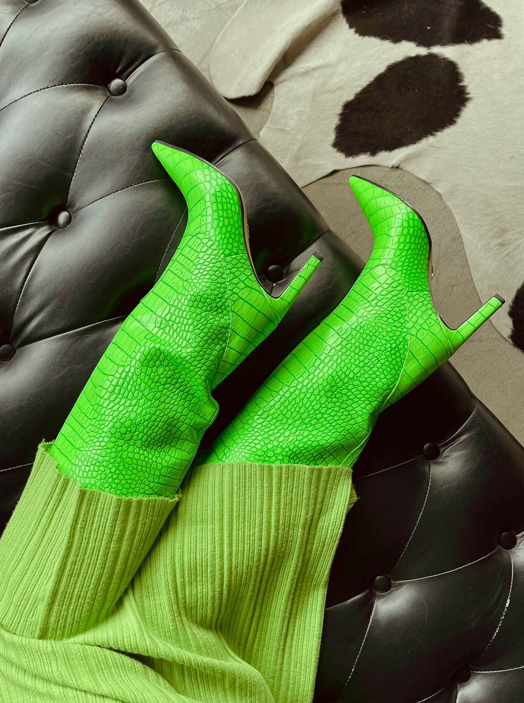 VISCA GREEN CROCO BOOTS