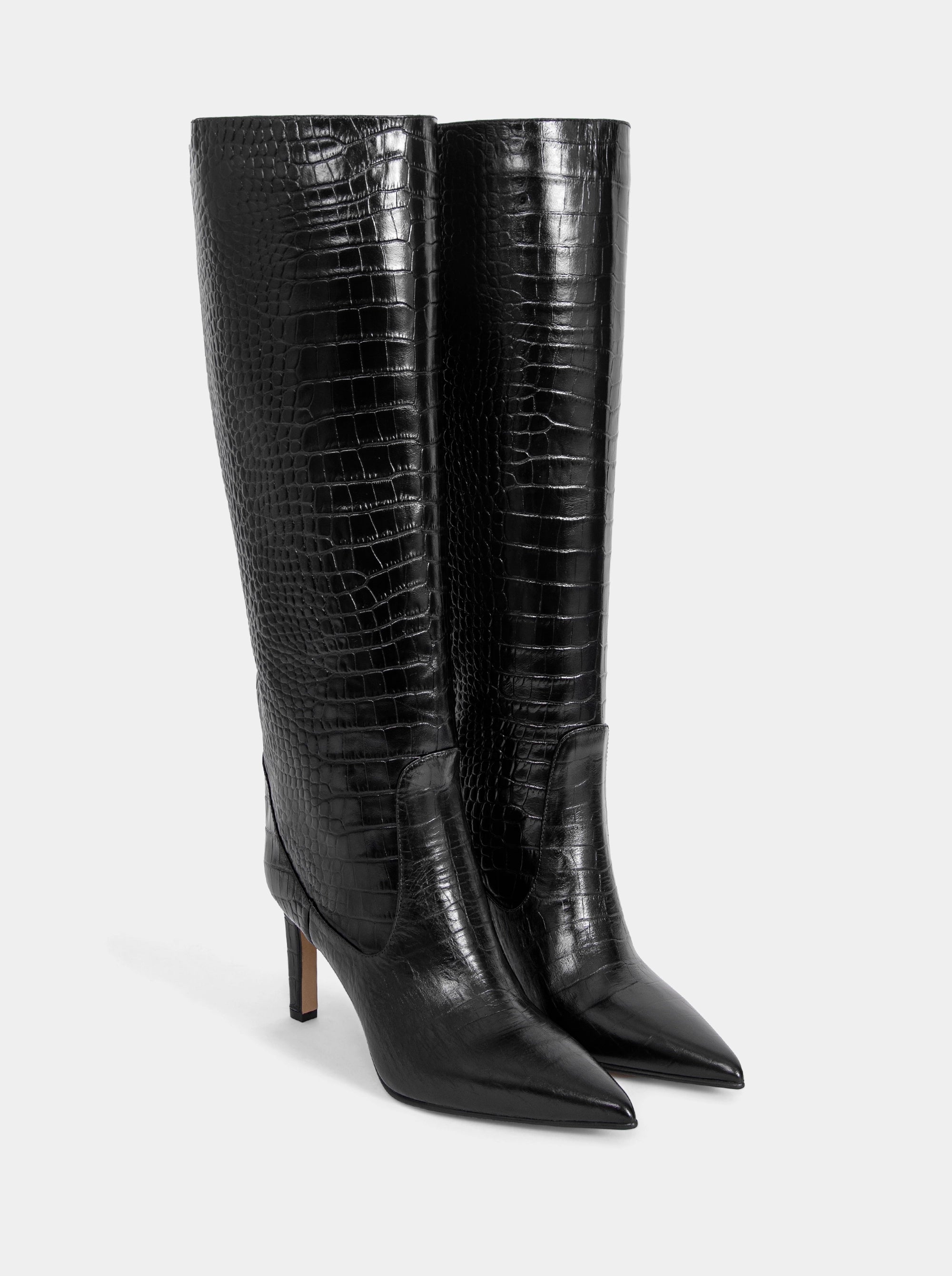 VISCA BLACK CROCO BOOTS