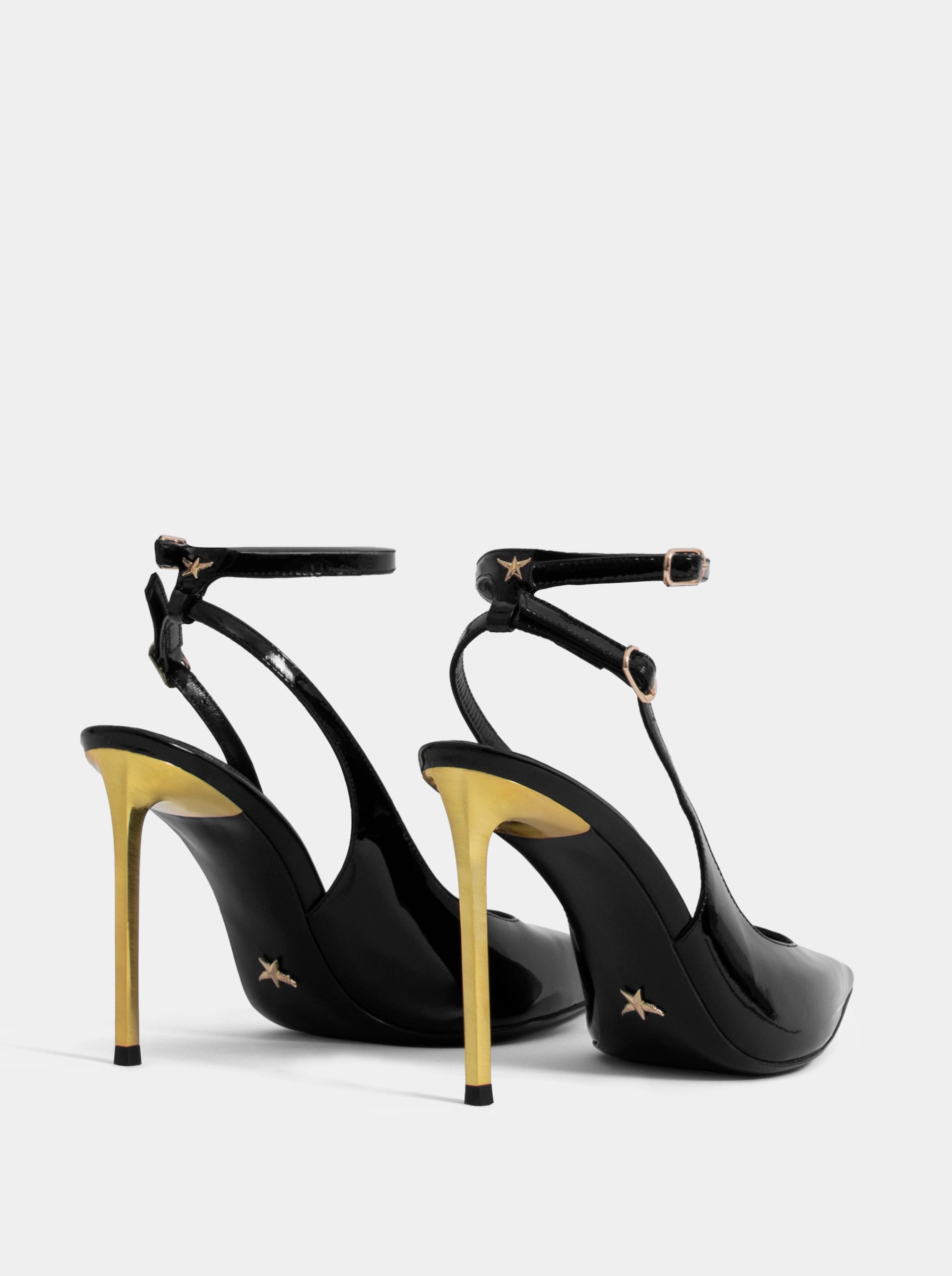WANDA BLACK PATENT PUMPS