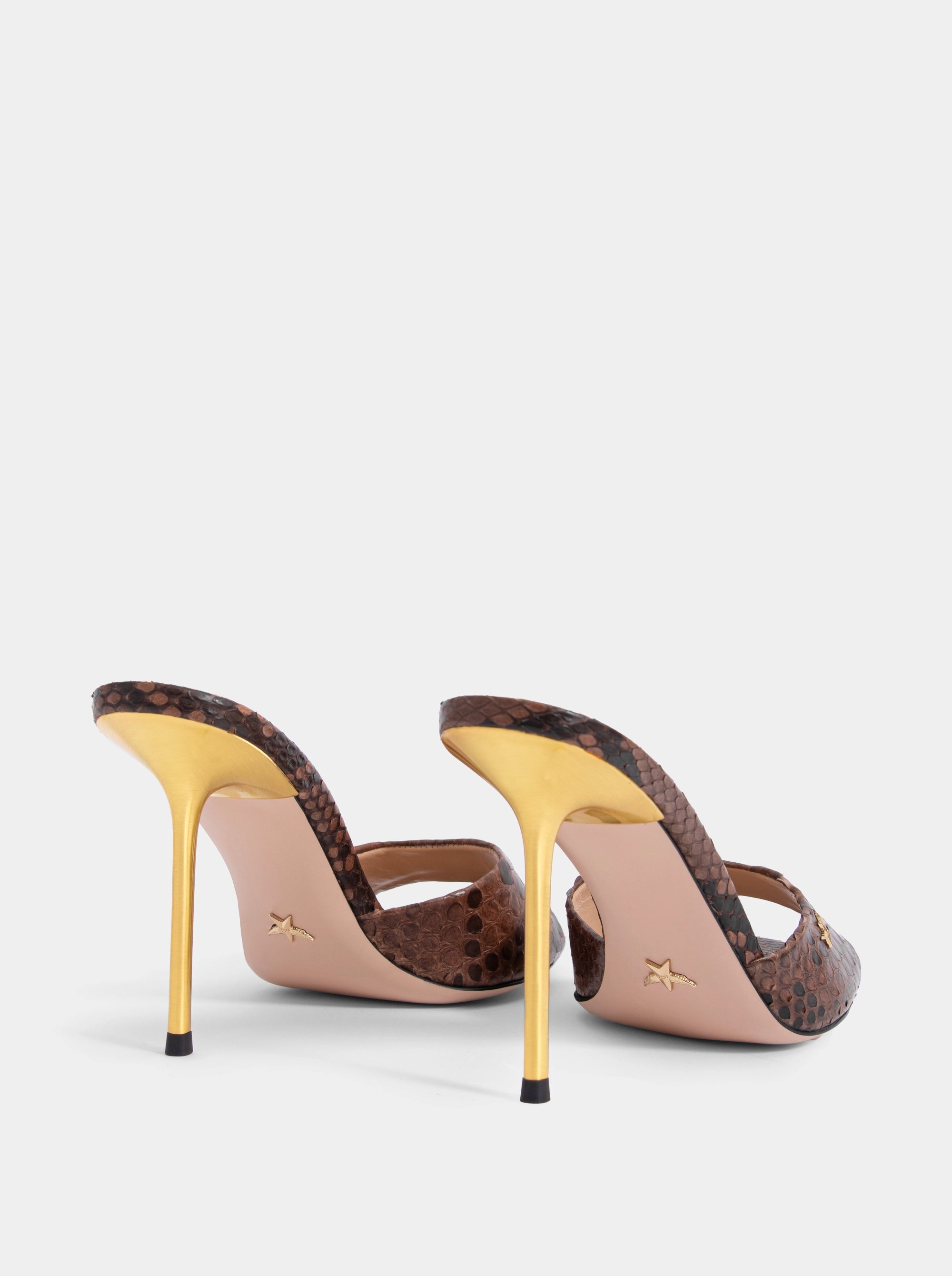 WANDER CARAMEL PYTHON SLIPPERS