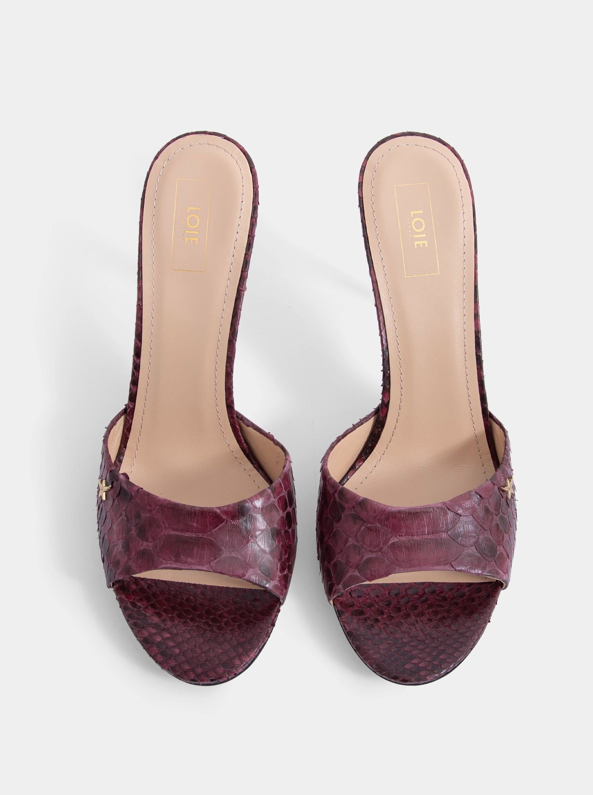WANDER BURGUNDY PYTHON SLIPPERS