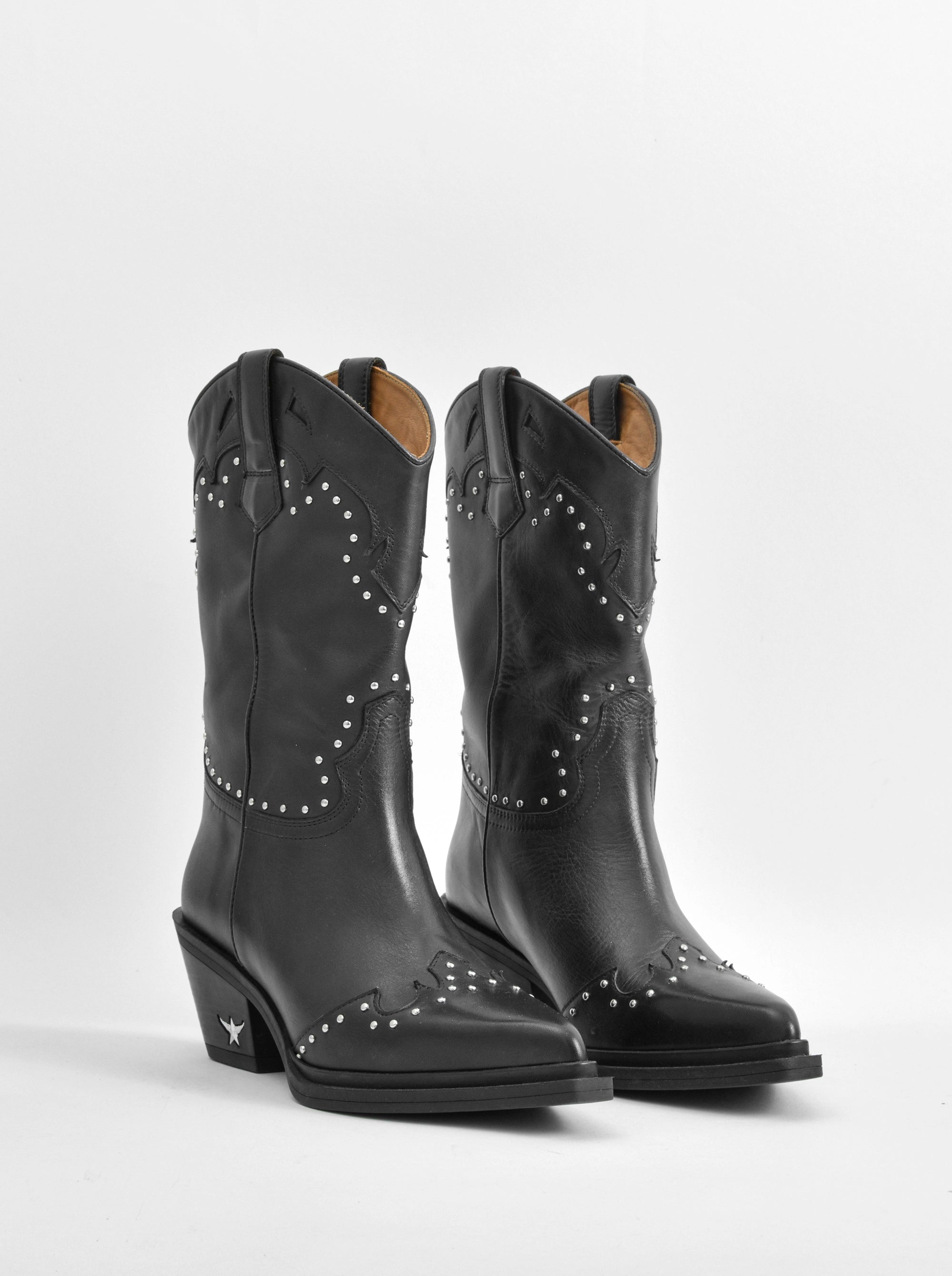SM-07 BLACK LEATHER BOOTIES