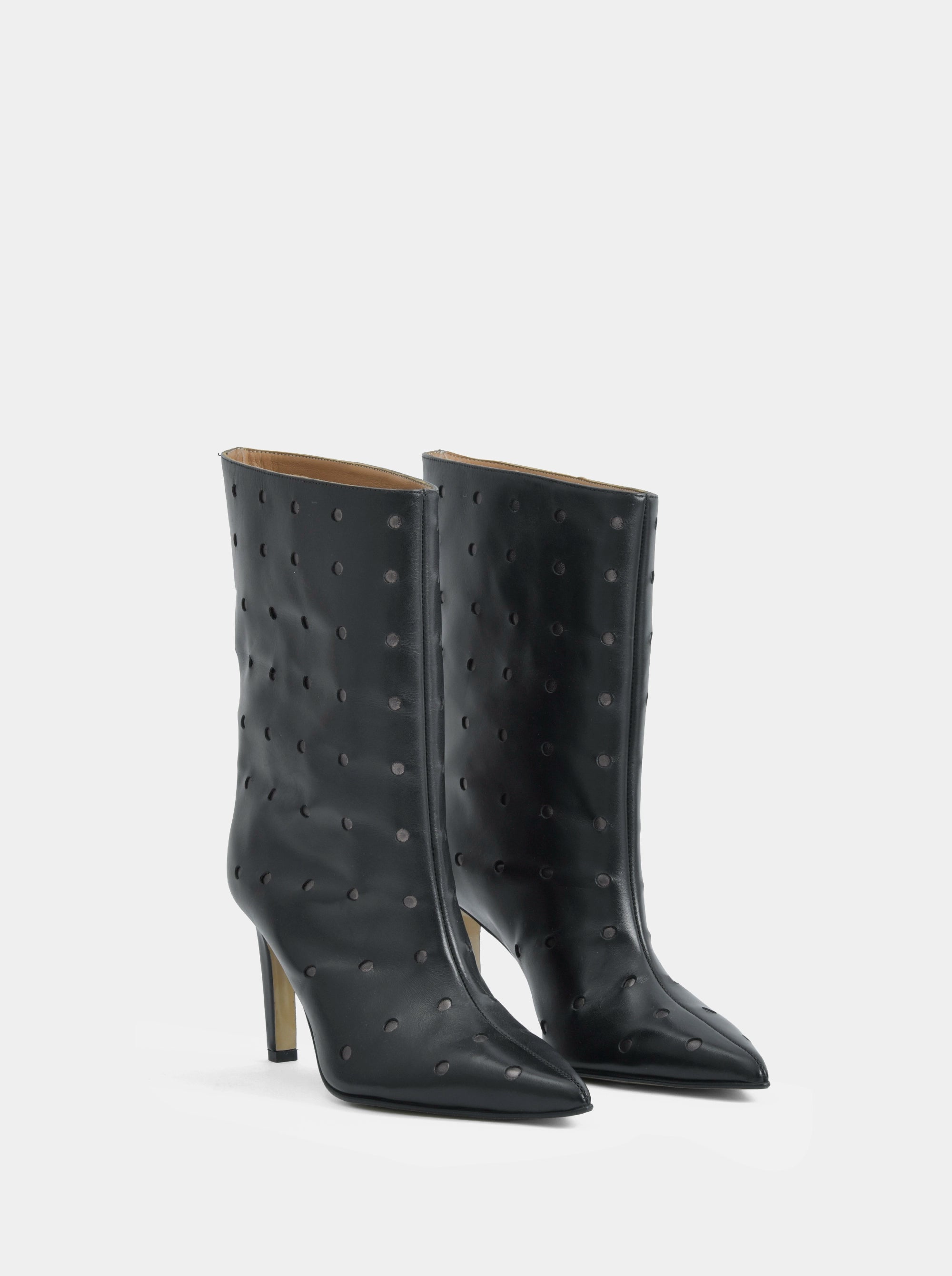 SM-11 BLACK LEATHER BOOTIES