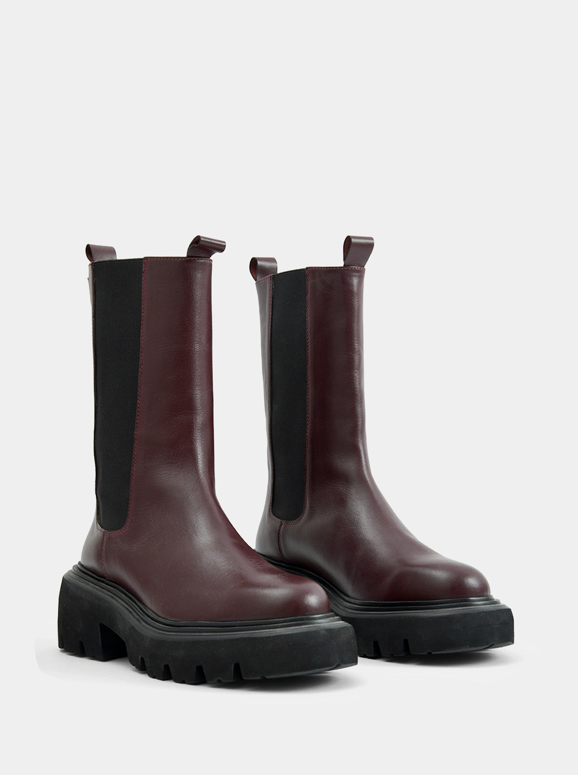 SM-12 BURGUNDY LEATHER BOOTIES
