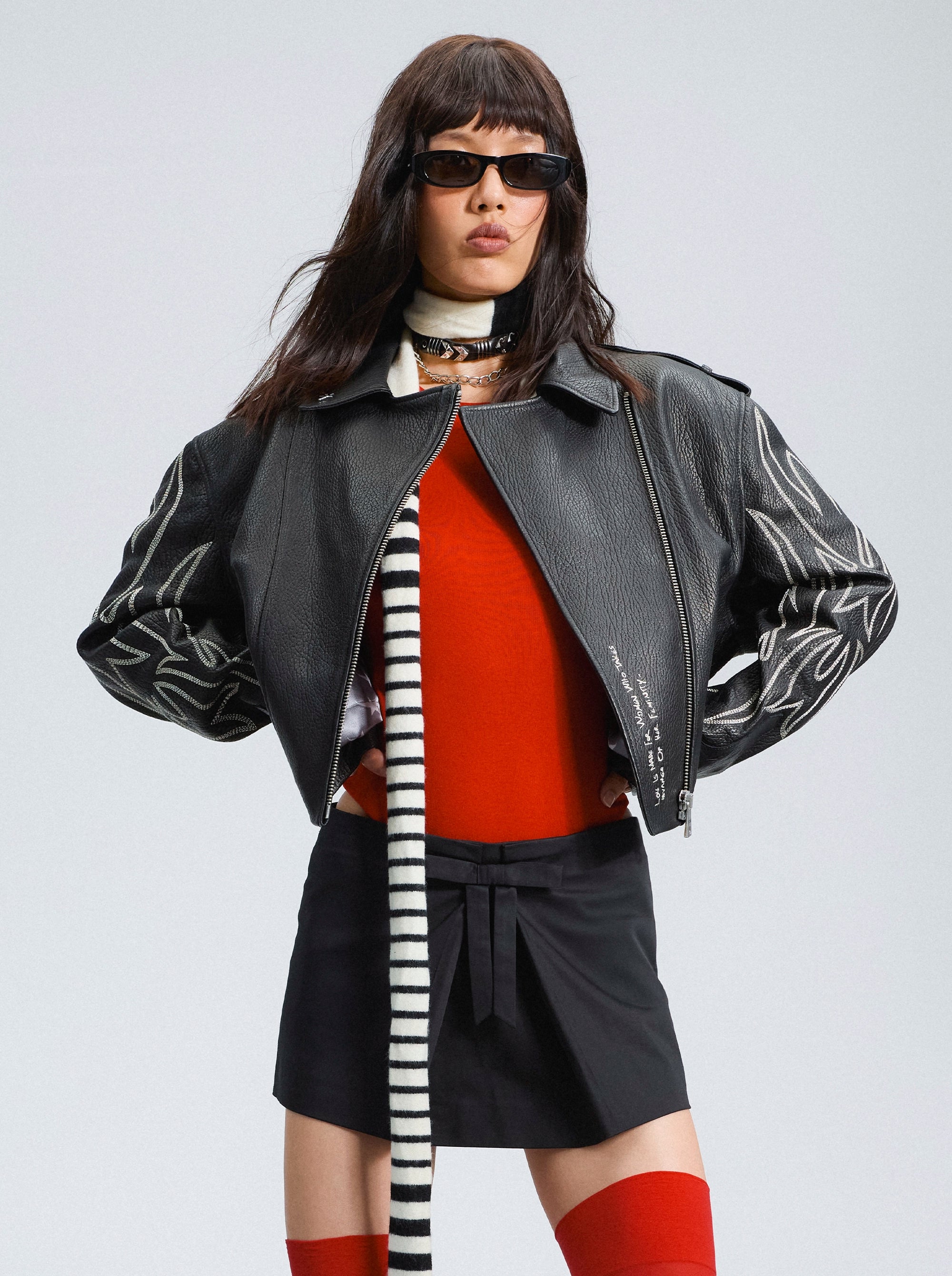 BIKER BLACK FLOTER JACKET