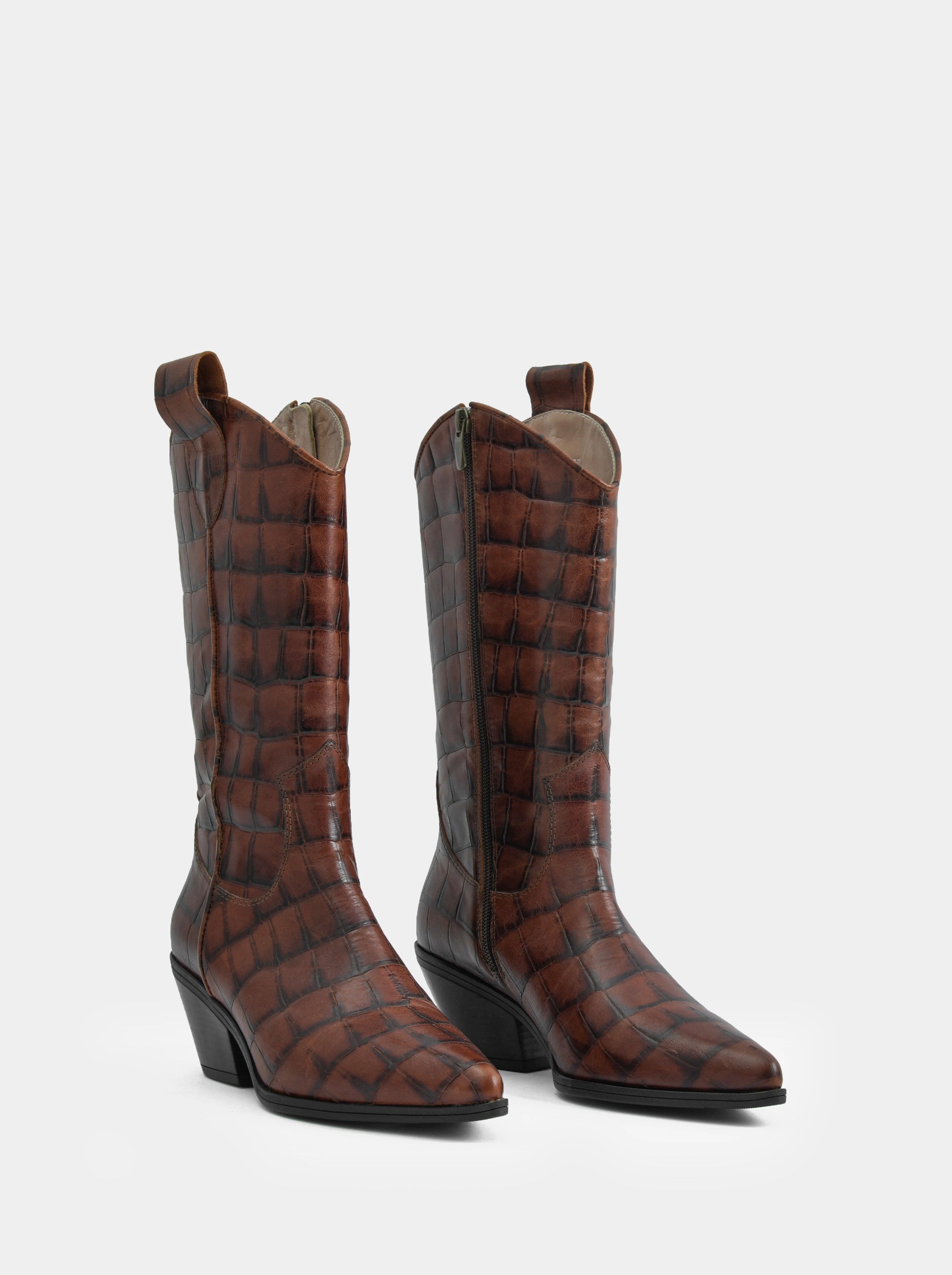 SM-17 BROWN CROCO BOOTS