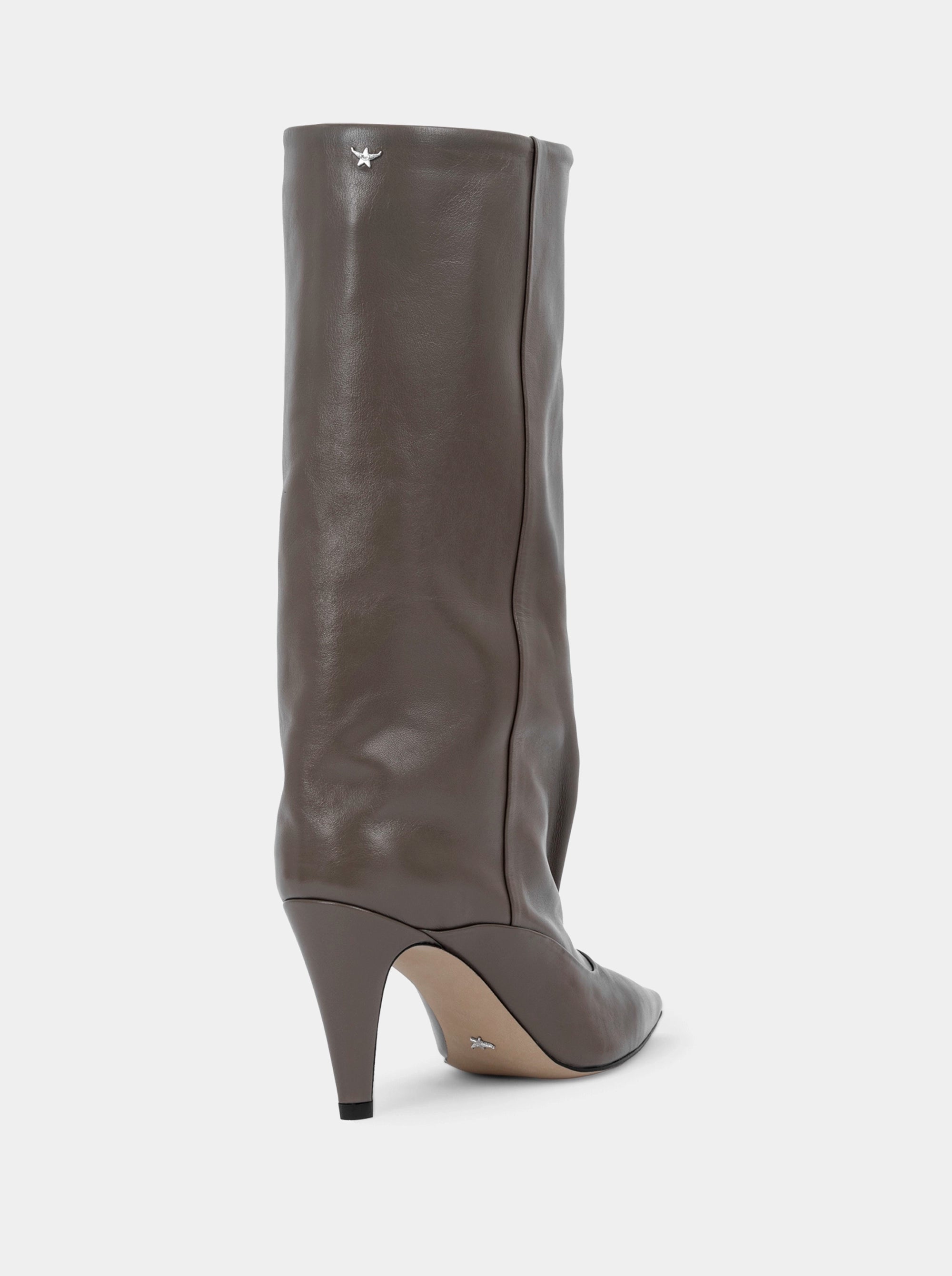 HAILEY TAUPE LEATHER BOOTS