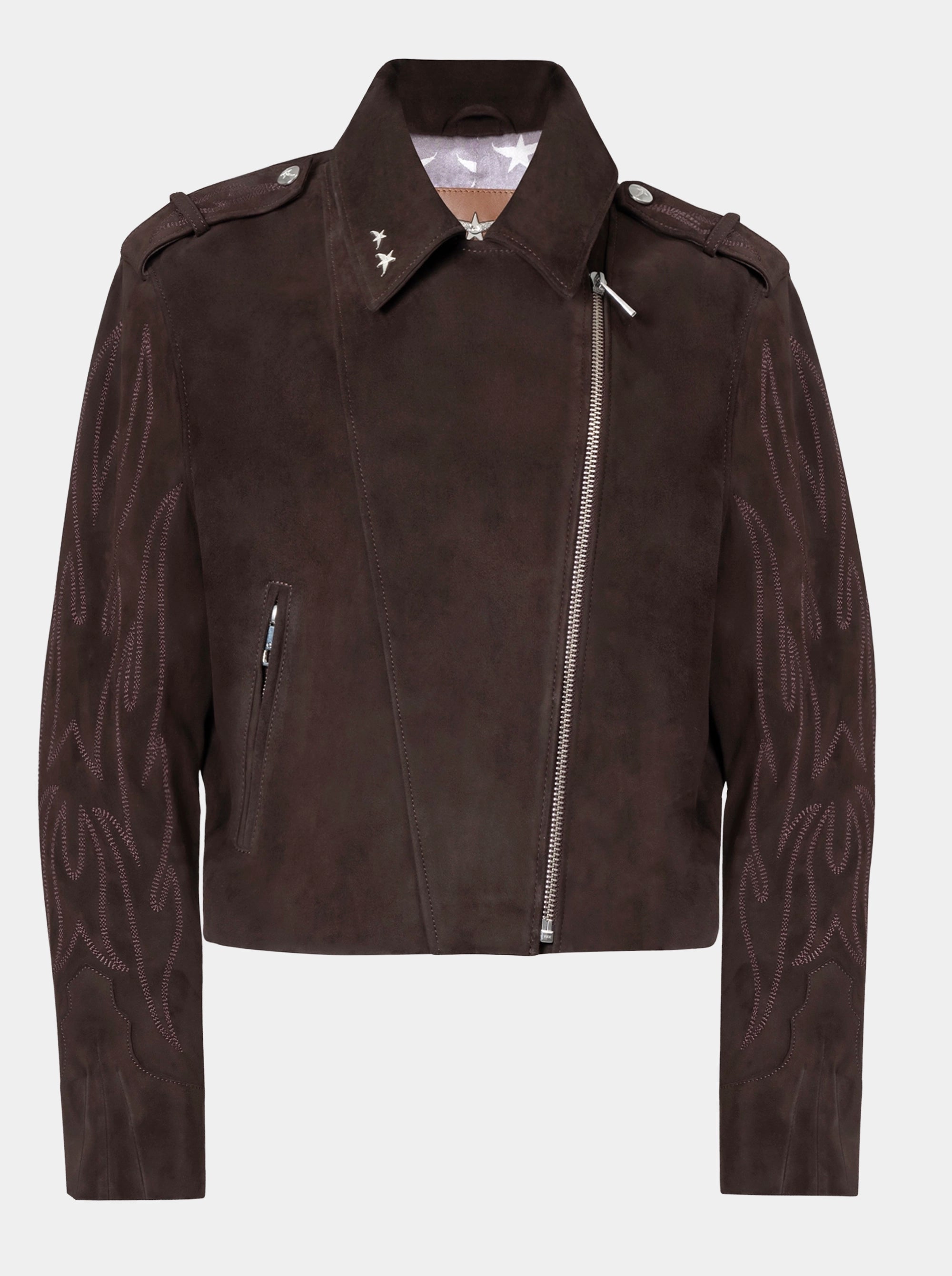 BIKER CARAMEL BROWN SUEDE JACKET
