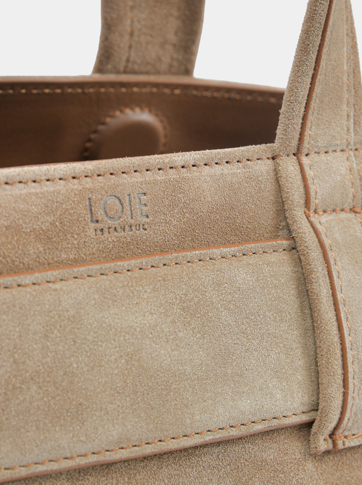 LAUREN MINI LIGHT CAMEL SUEDE BAG