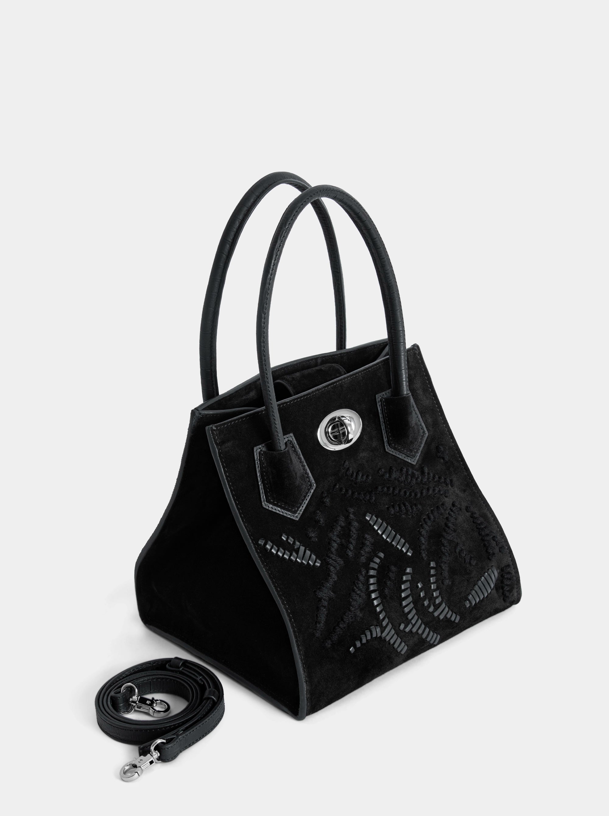 ESSENCE BLACK SUEDE BAG