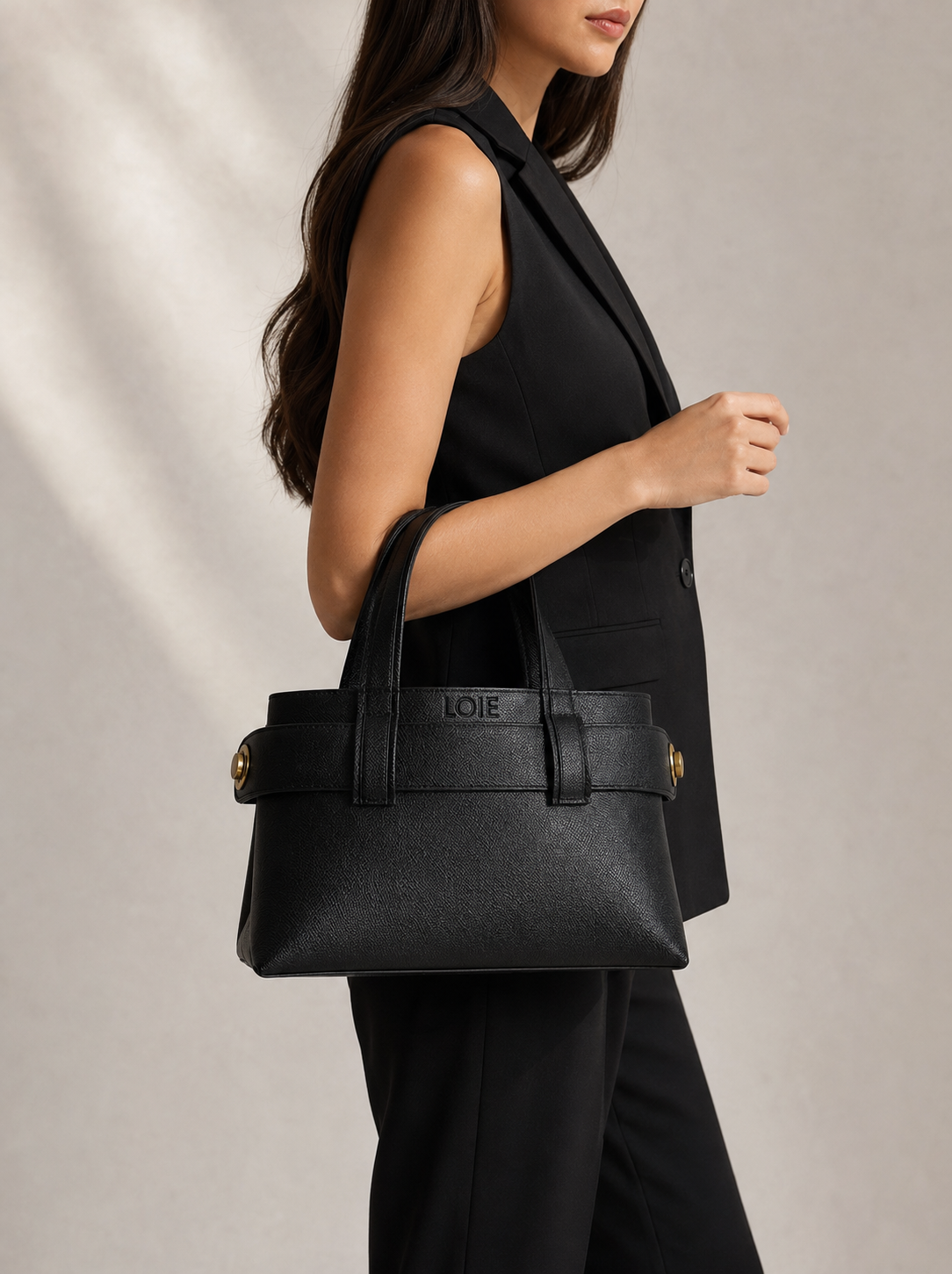 LAUREN MINI BLACK LEATHER BAG