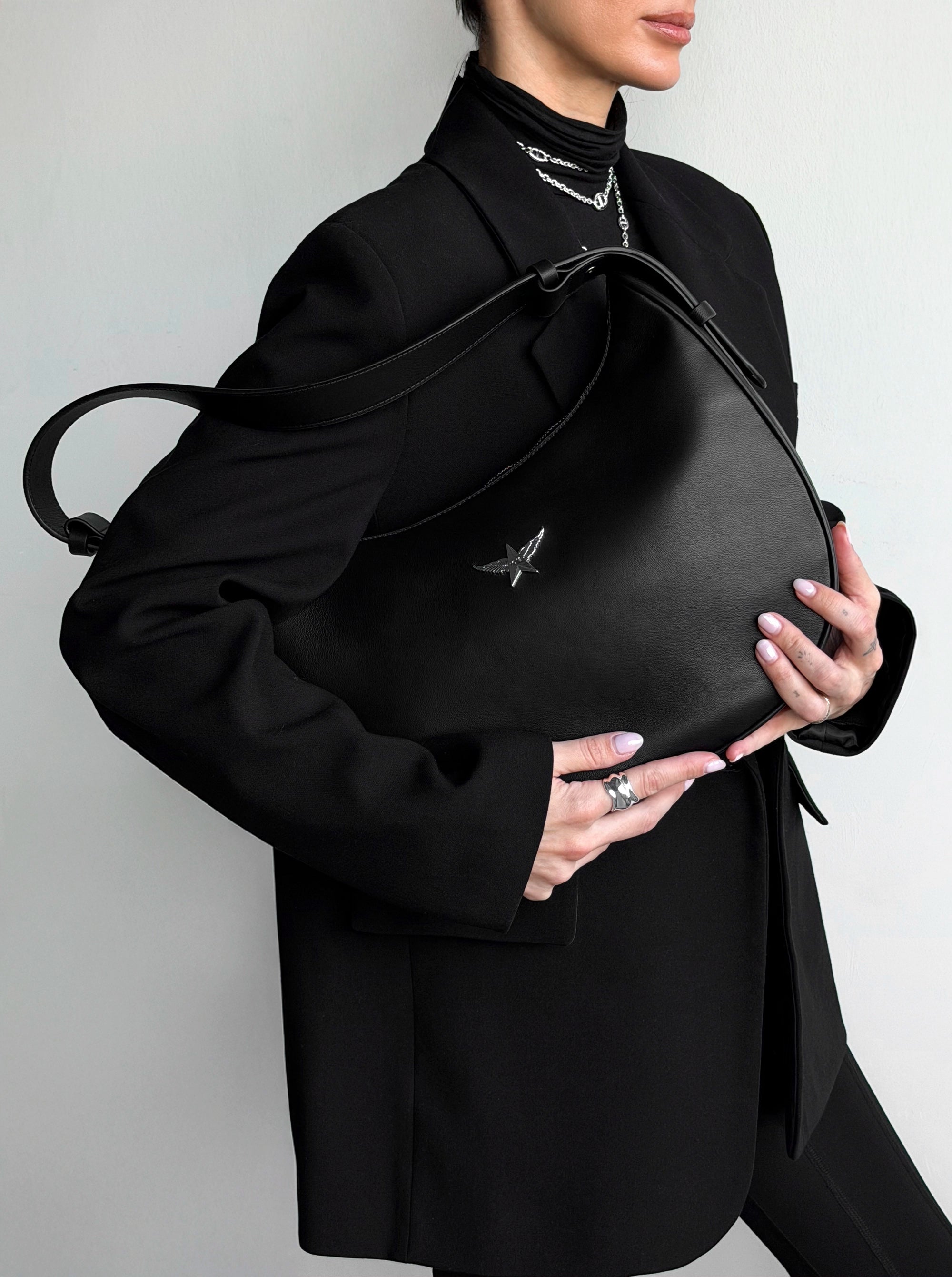 SANDRA BLACK LEATHER BAG