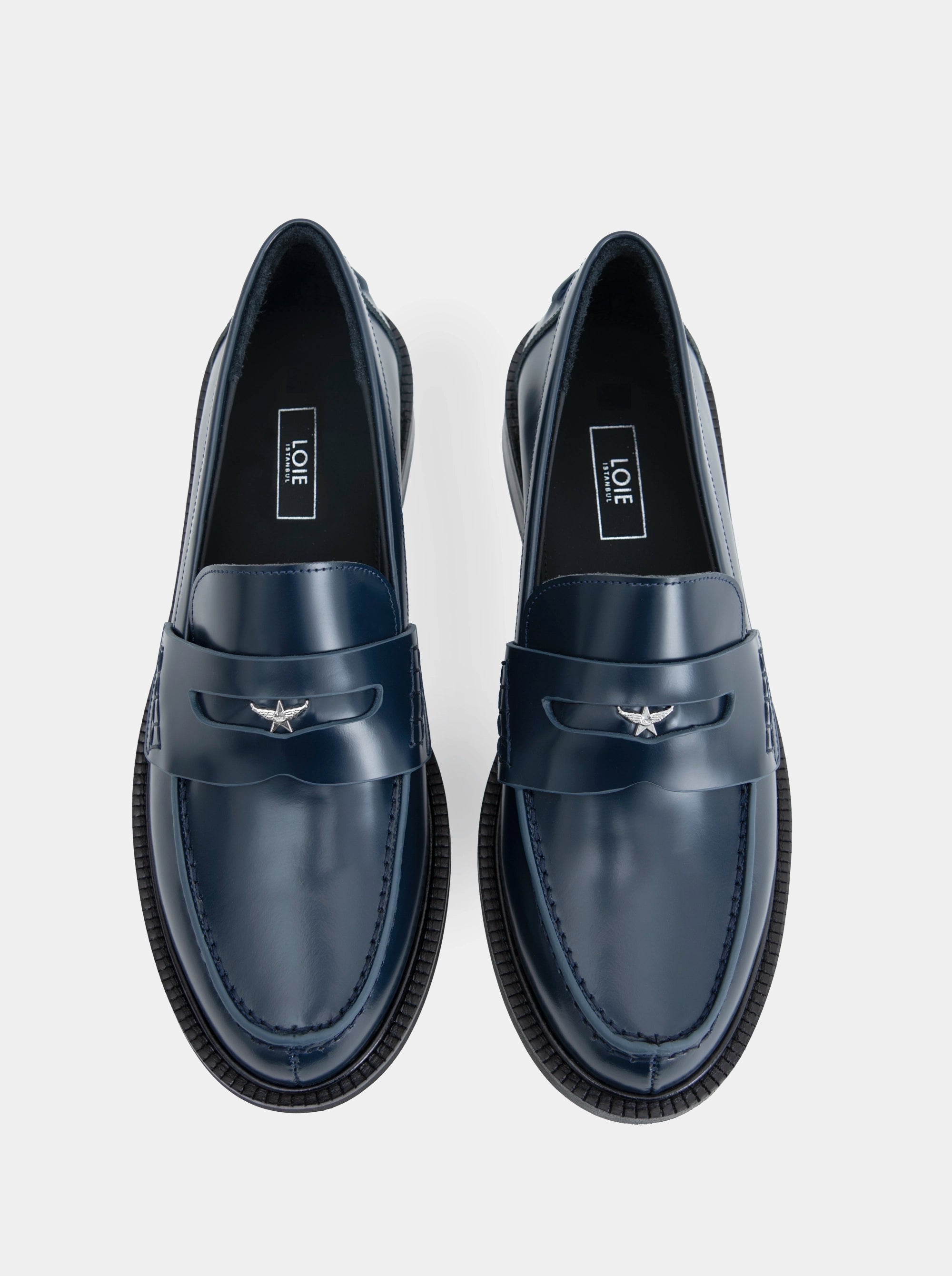 ELITE NAVY BLUE BRUSHED SHOES