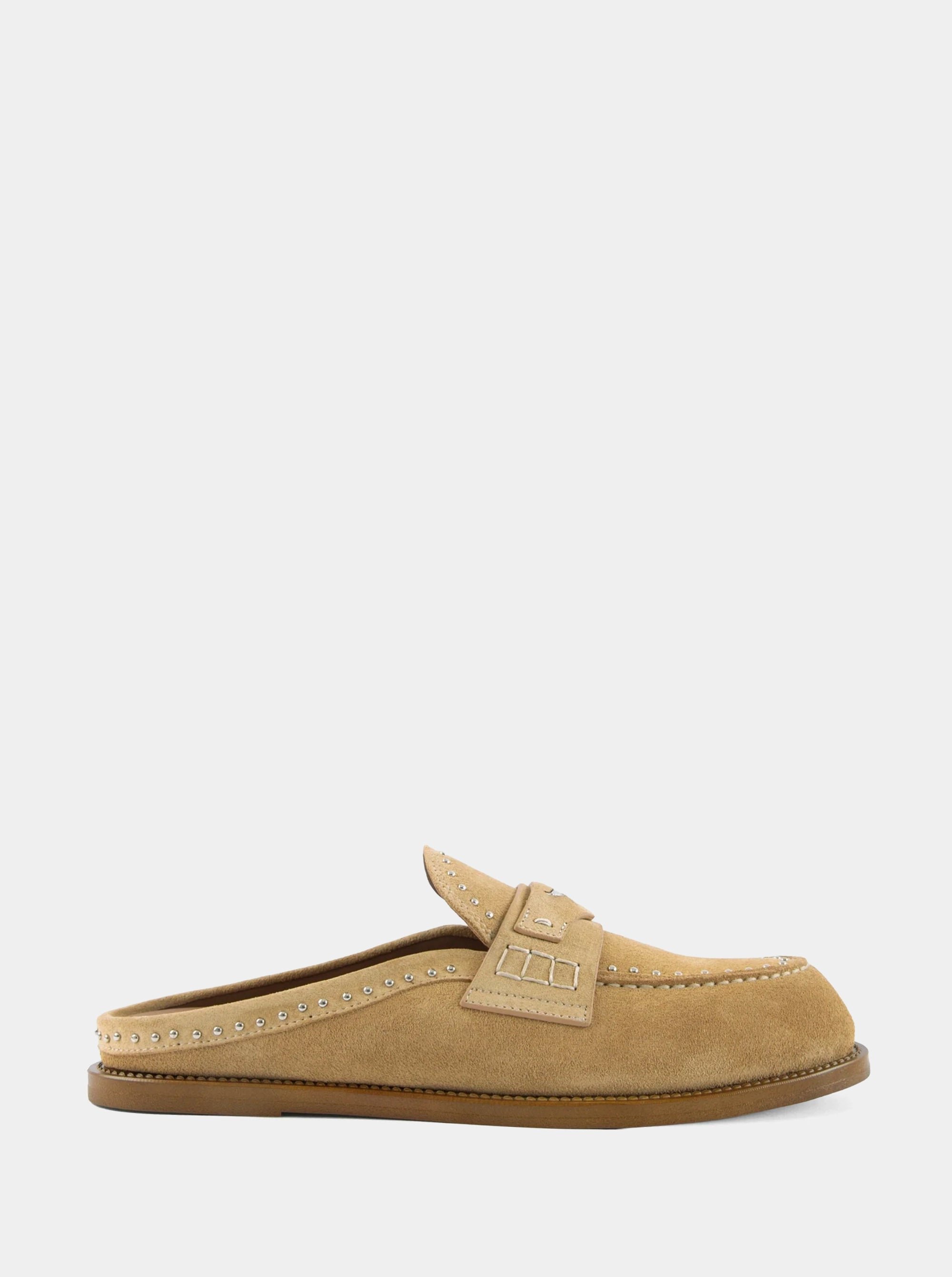 MAMO PING CAMEL SUEDE MULES SLIPPERS