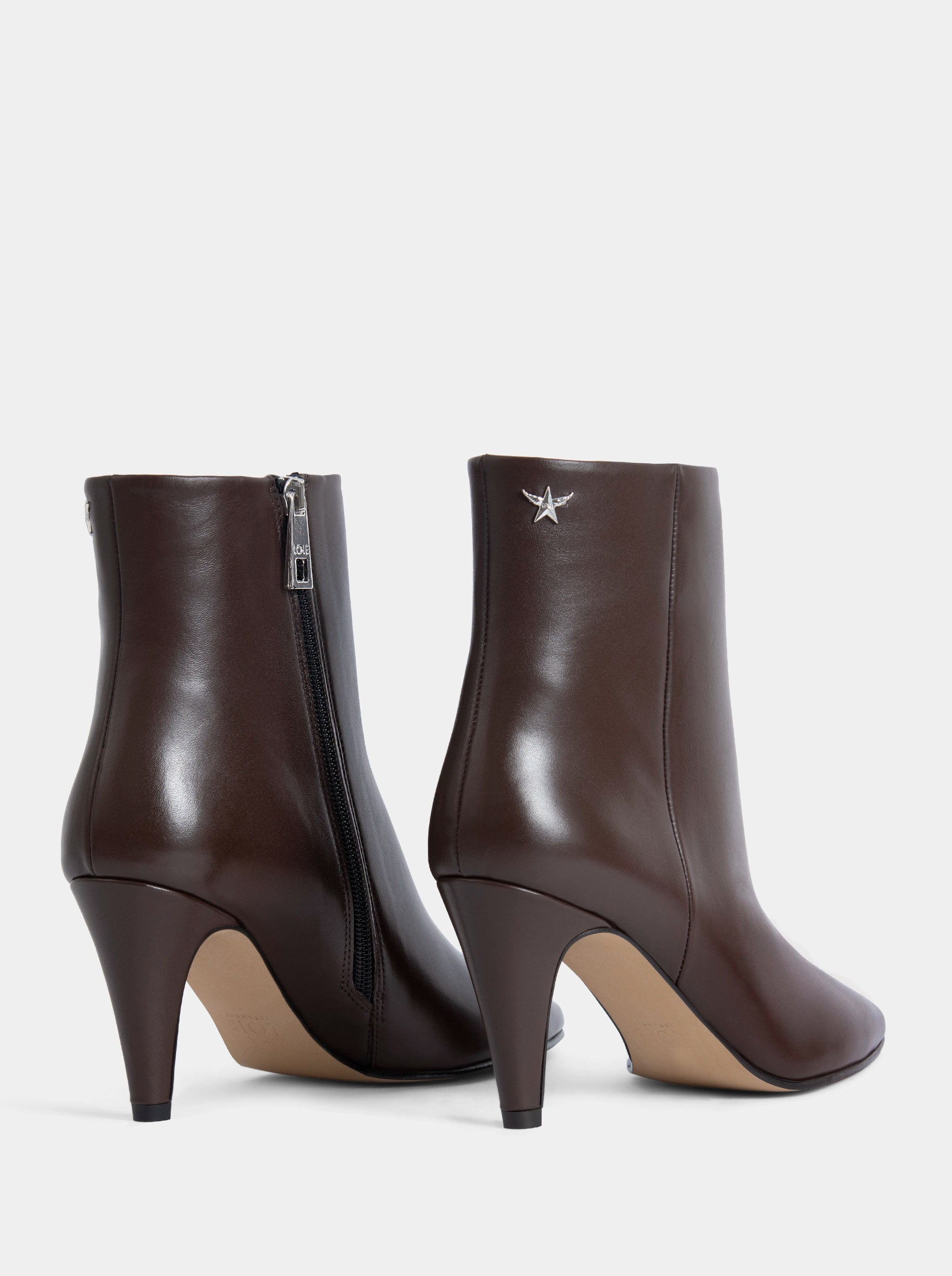 MOON BROWN LEATHER BOOTIES