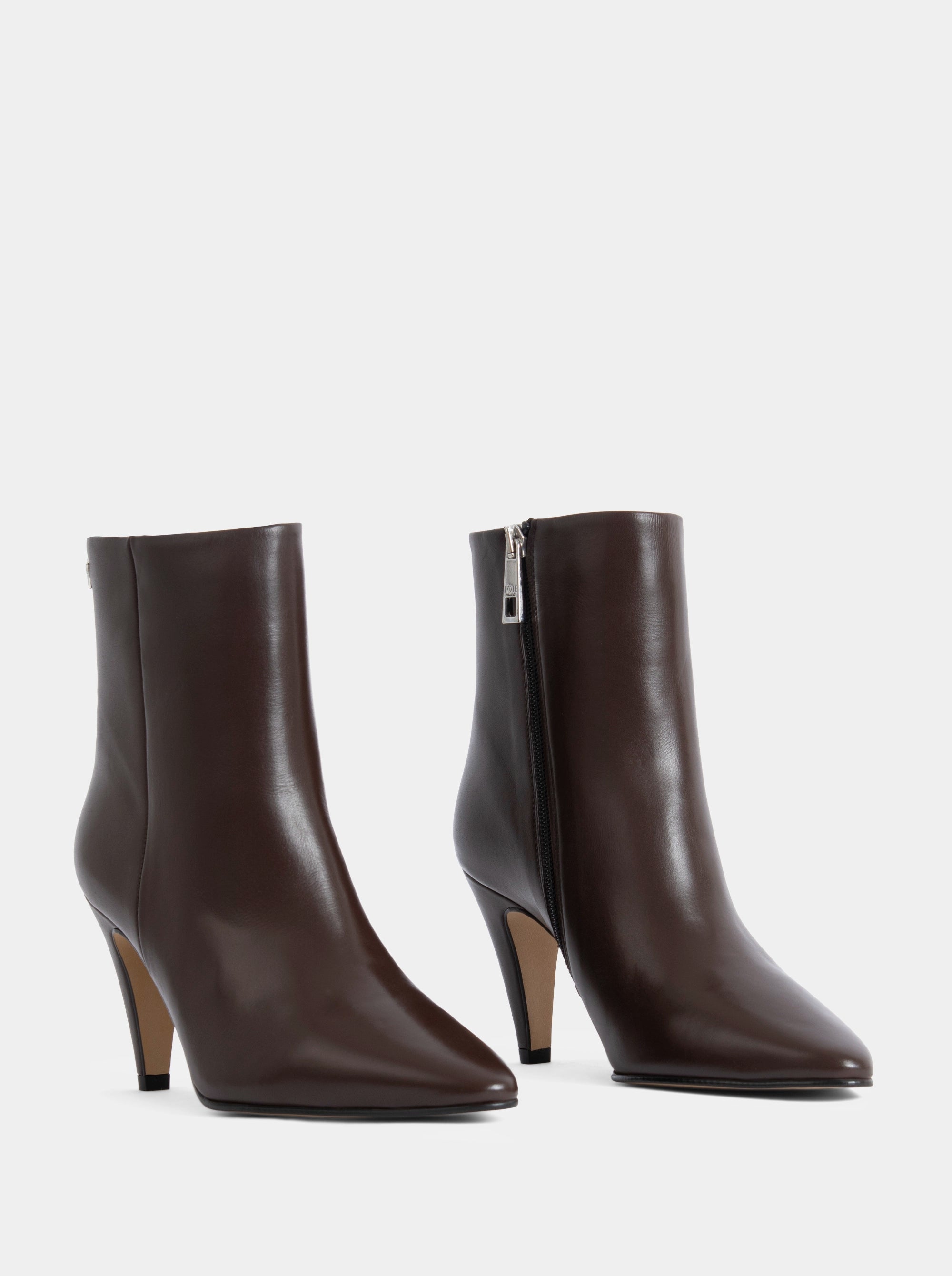 MOON BROWN LEATHER BOOTIES