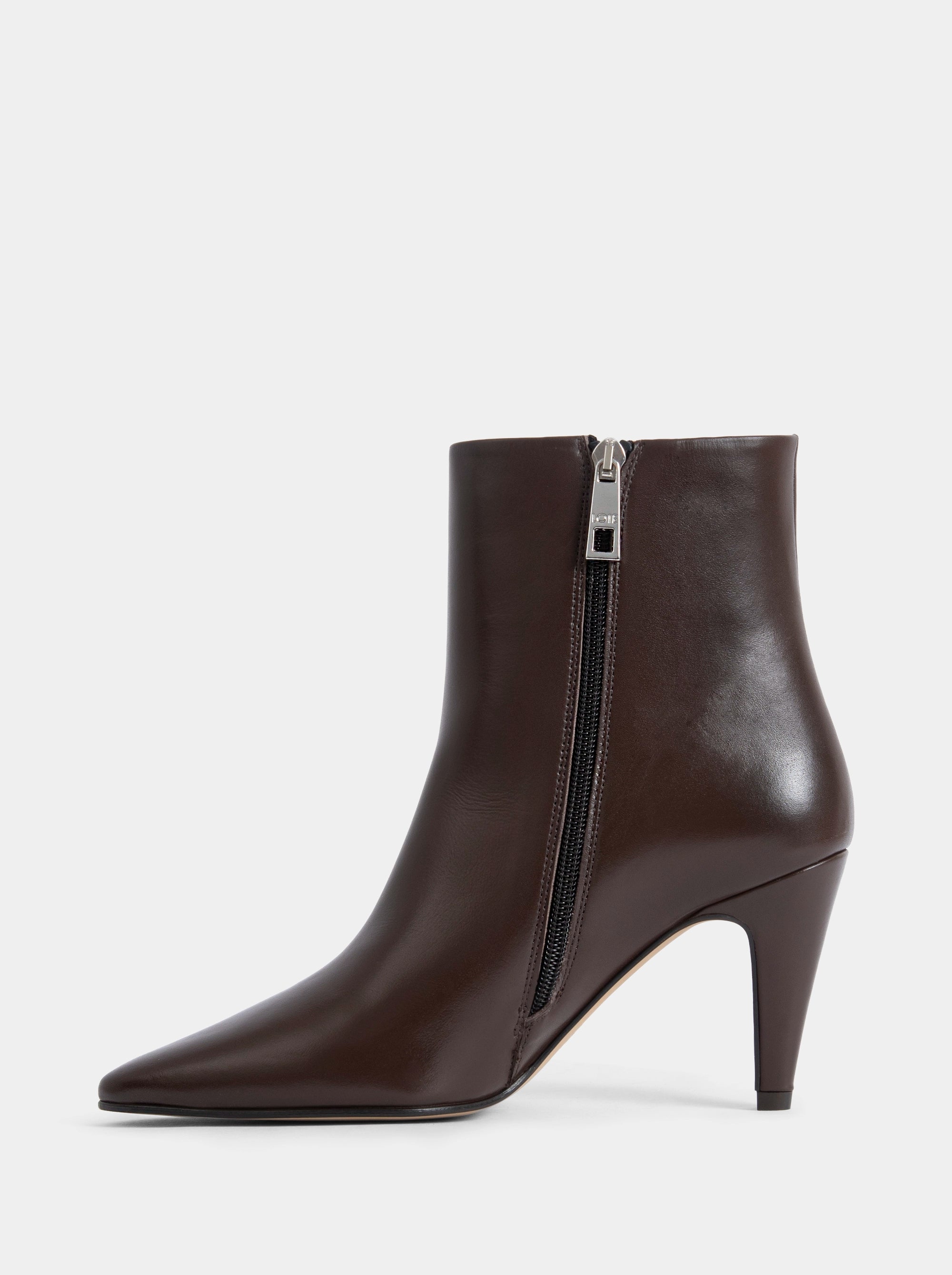 MOON BROWN LEATHER BOOTIES