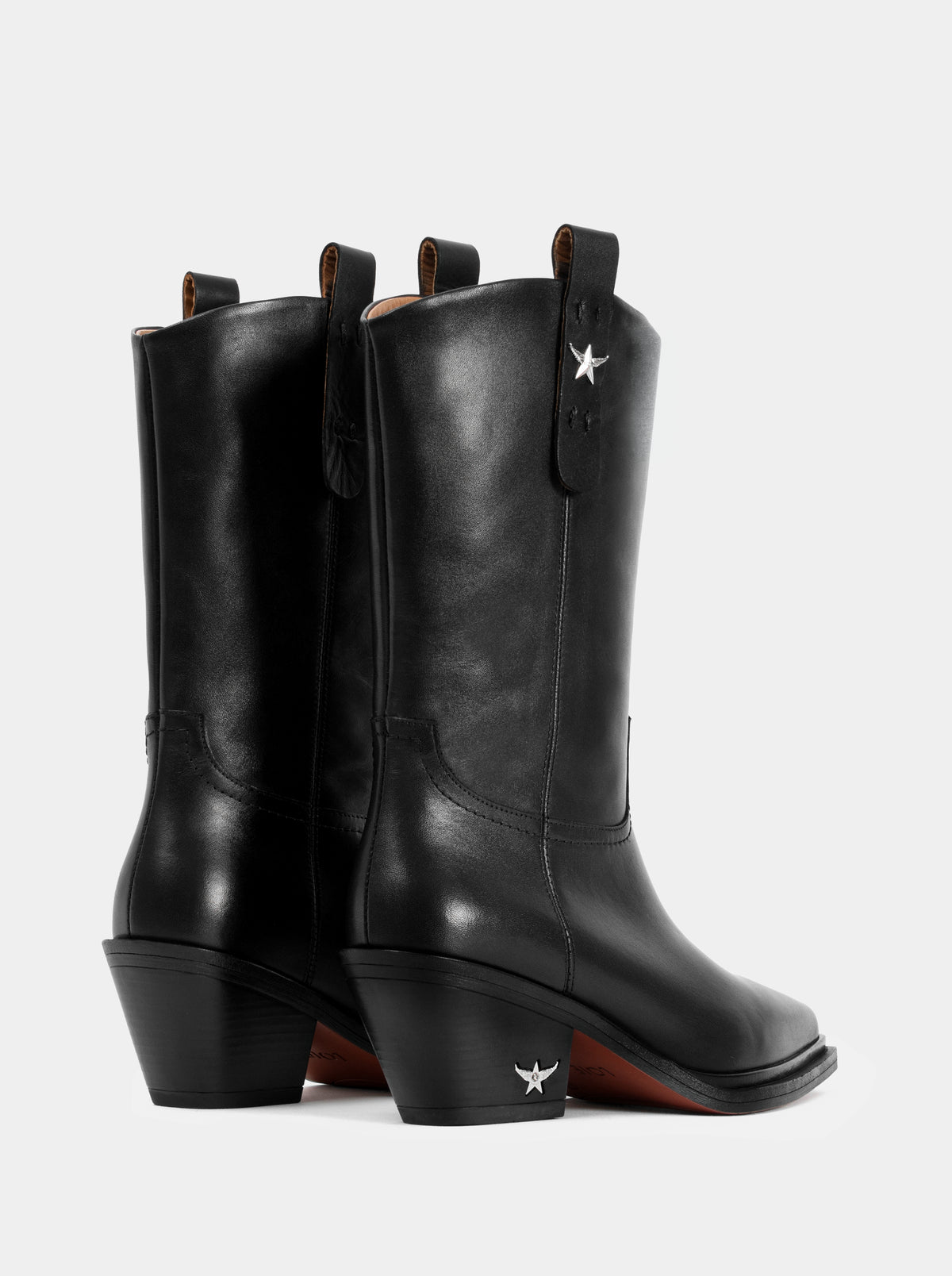 ELENORA BLACK LEATHER BOOTS