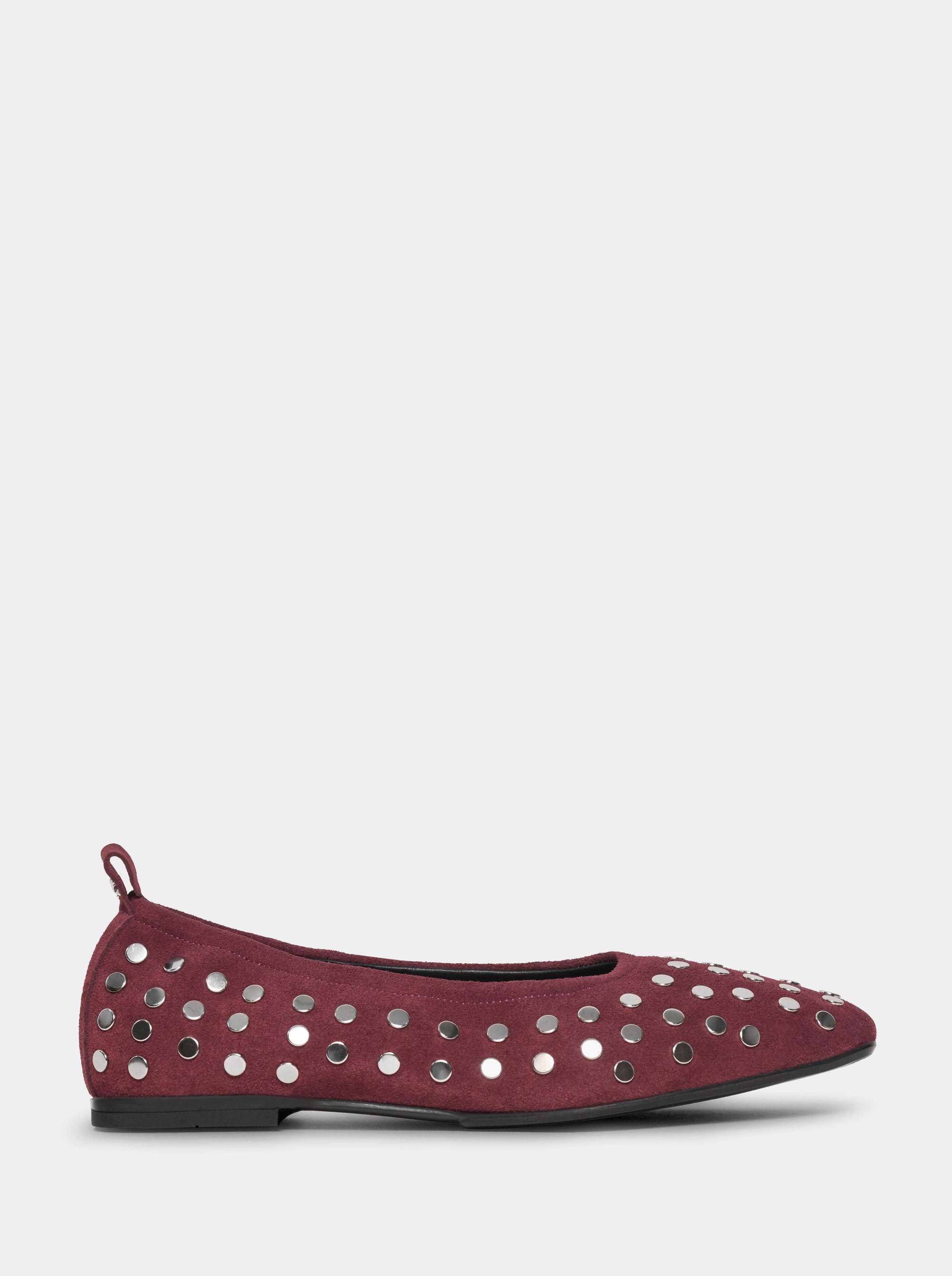 AMOR BURGUNDY SUEDE BALLET FLATS