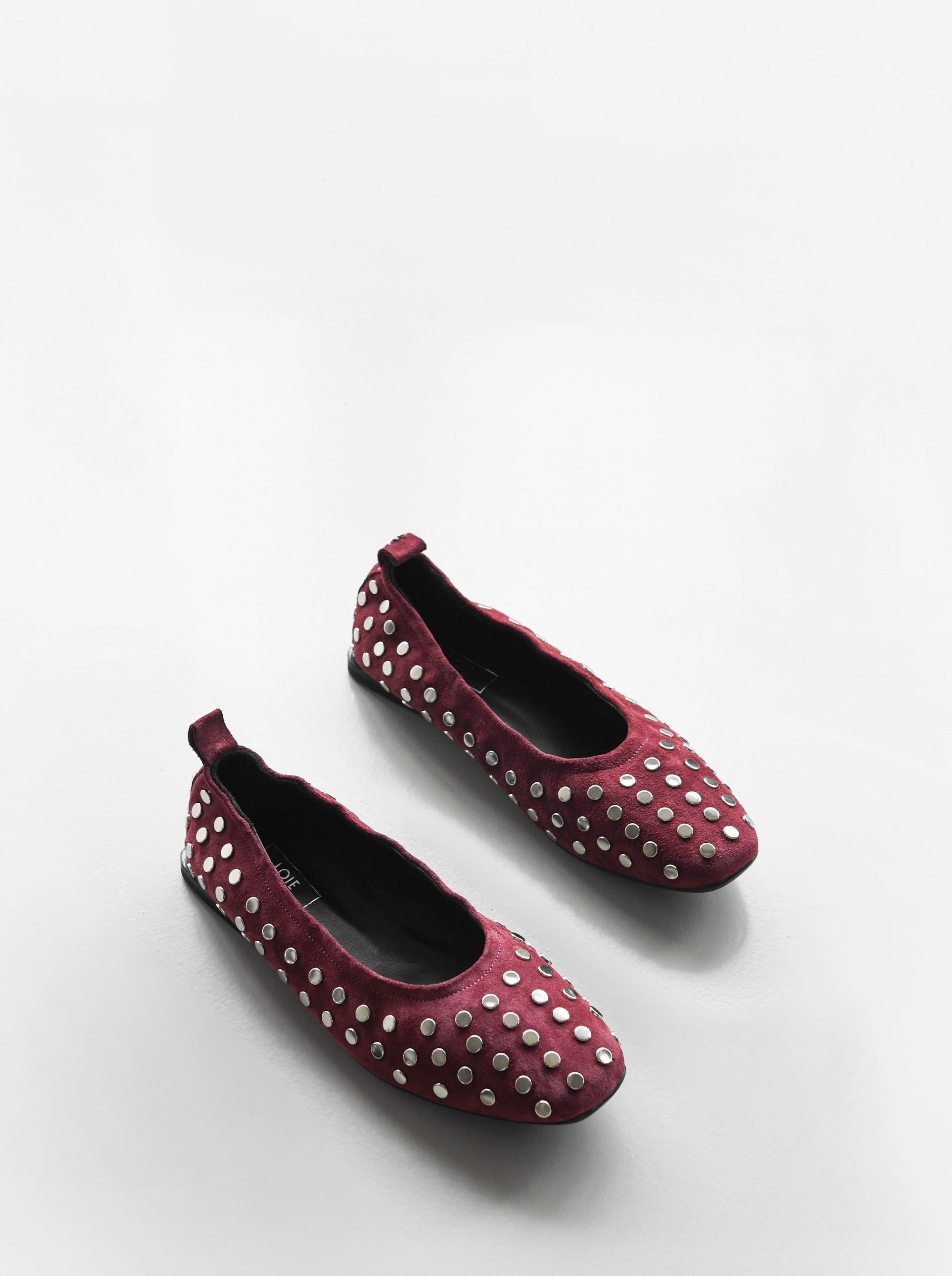AMOR BURGUNDY SUEDE BALLET FLATS