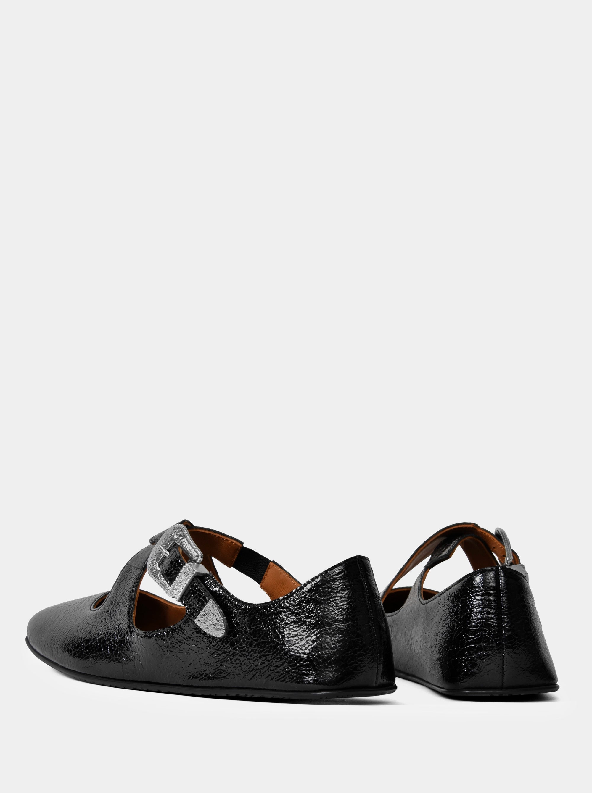 ANNA BLACK NAPLAK PATENT BALLET FLATS