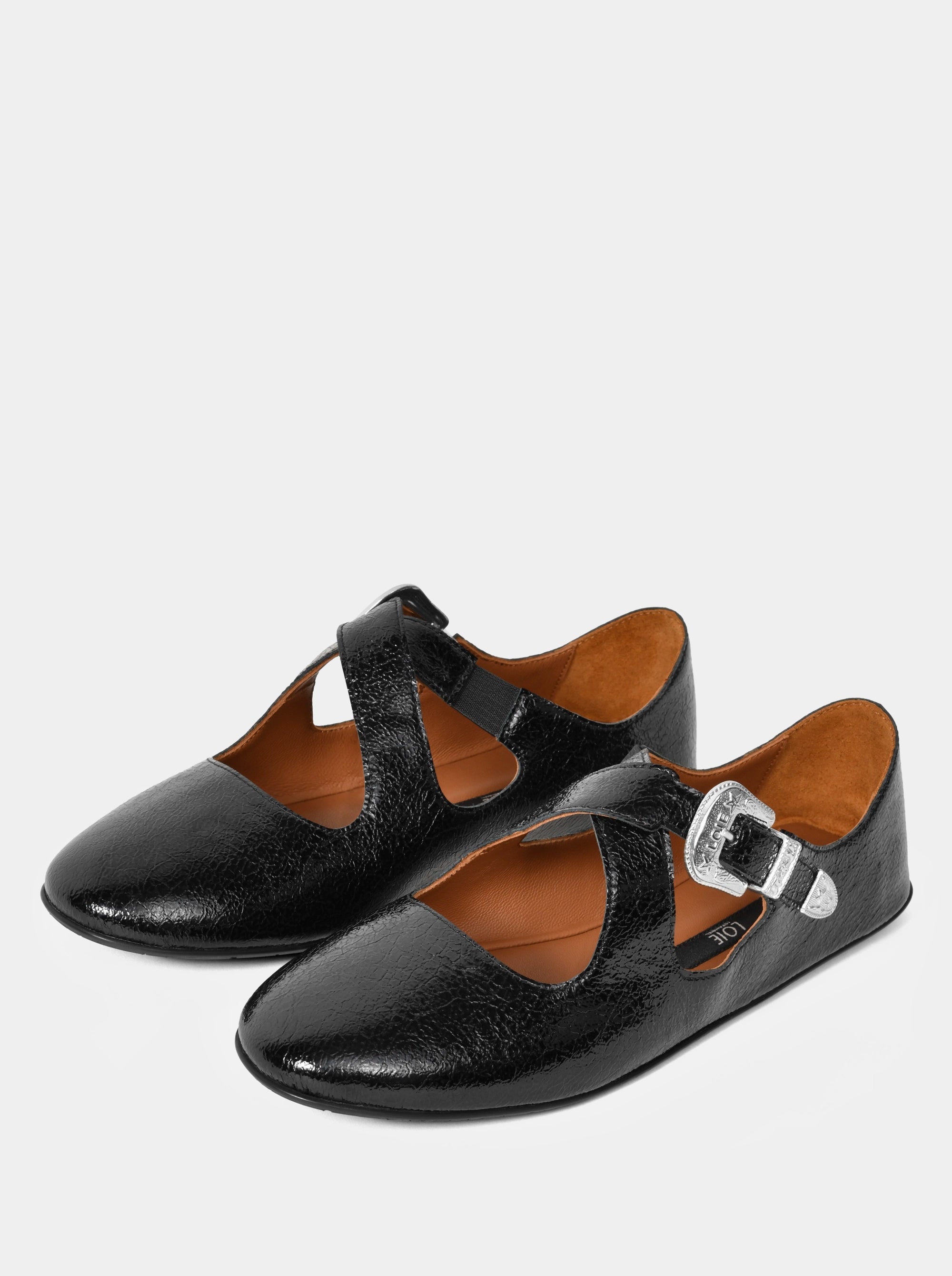 ANNA BLACK NAPLAK PATENT BALLET FLATS