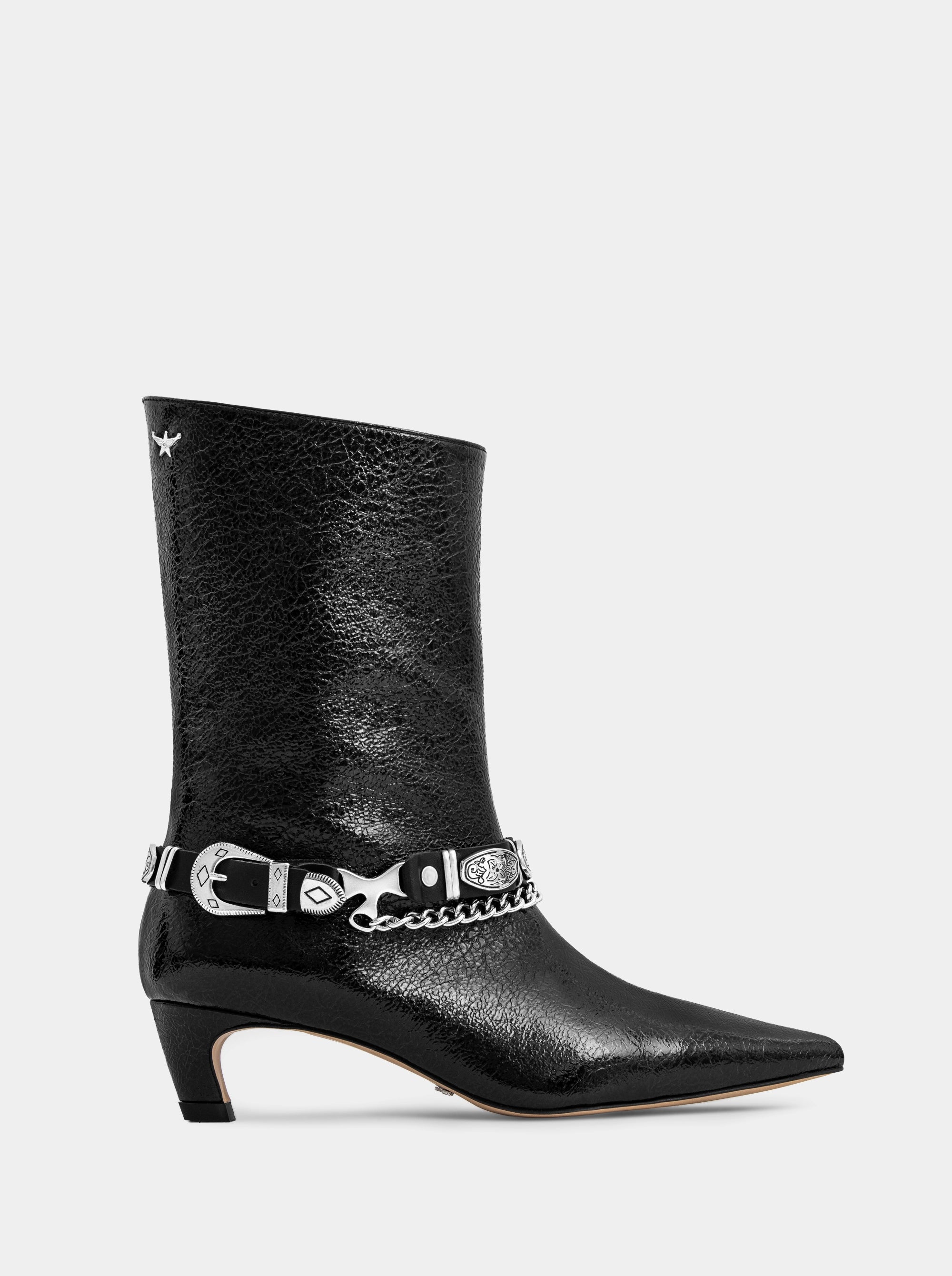 ASTRAL BLACK NAPLAK PATENT BOOTIES