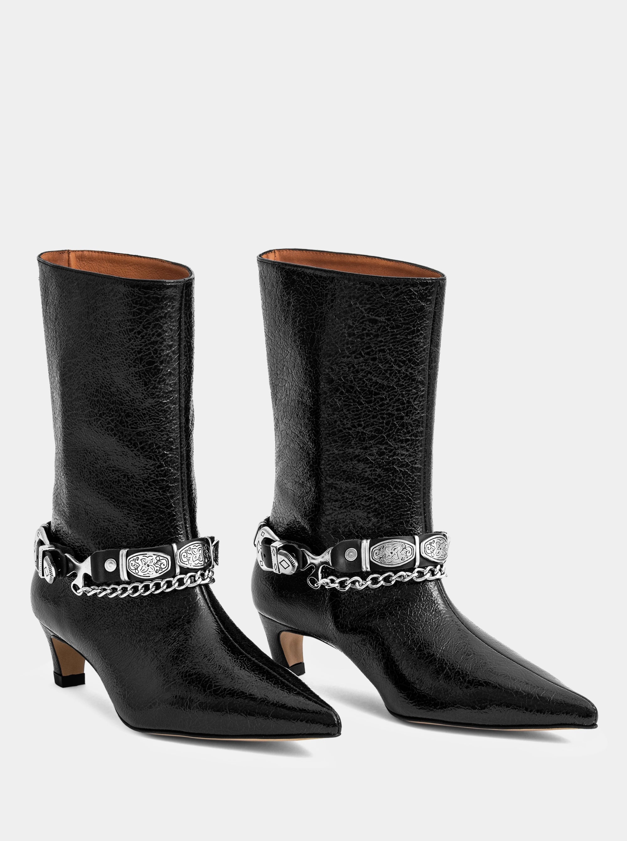 ASTRAL BLACK NAPLAK PATENT BOOTIES