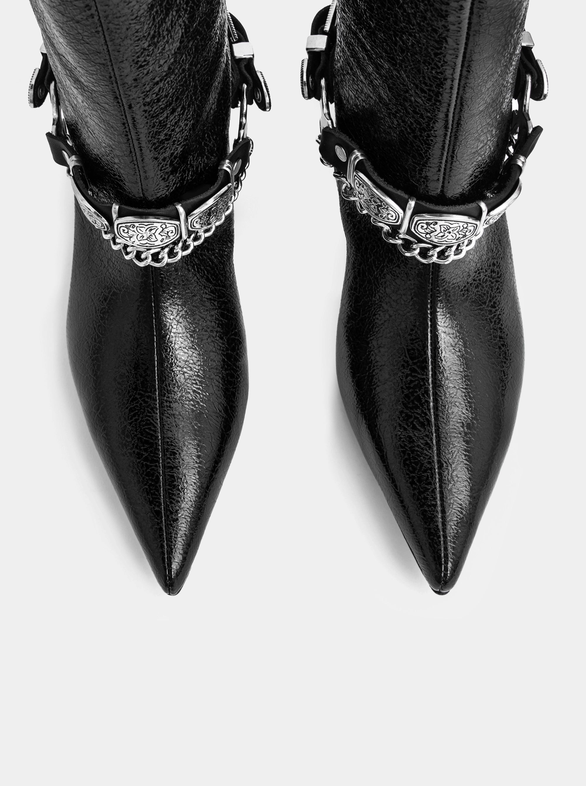 ASTRAL BLACK NAPLAK PATENT BOOTIES