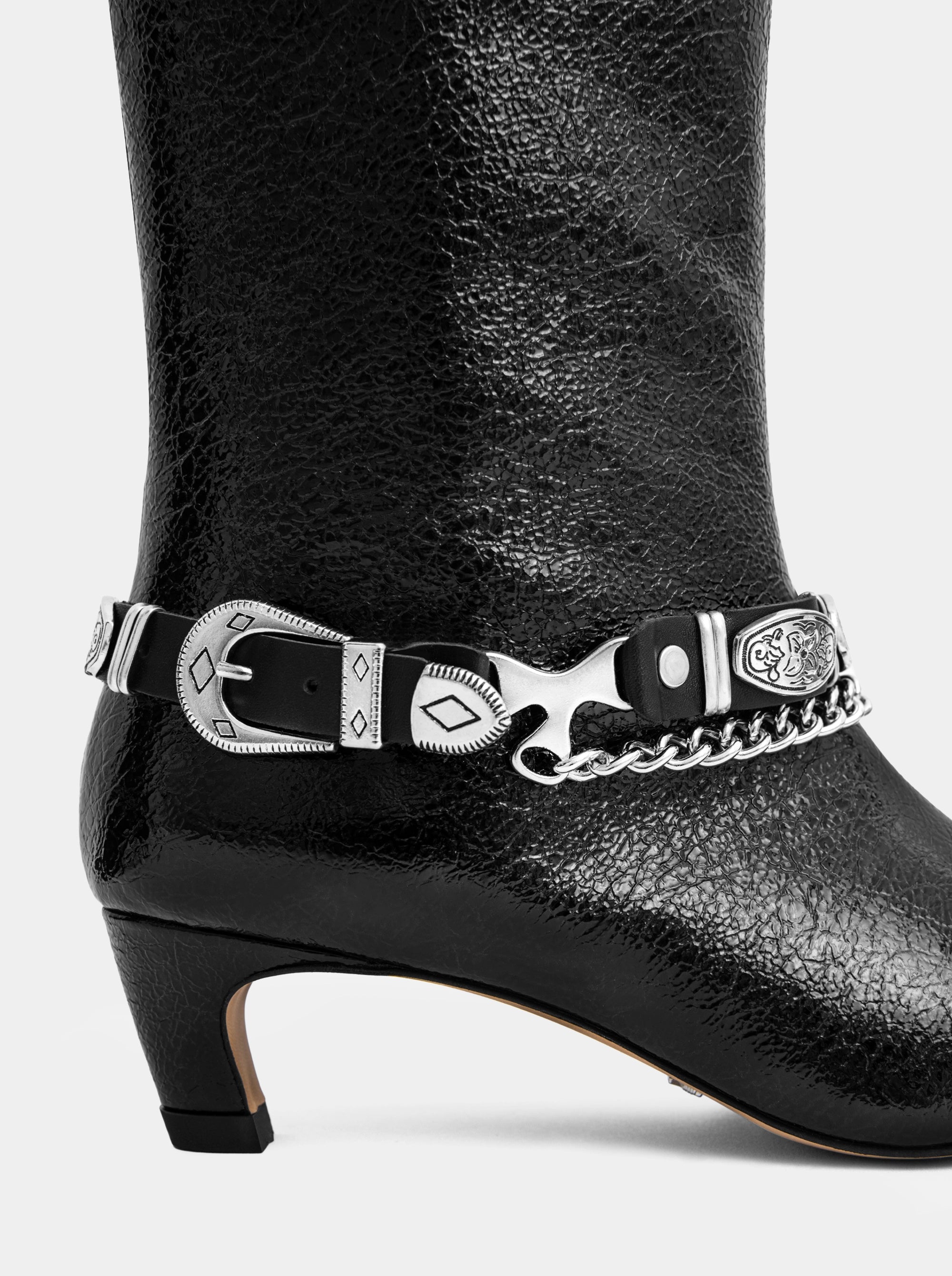 ASTRAL BLACK NAPLAK PATENT BOOTIES
