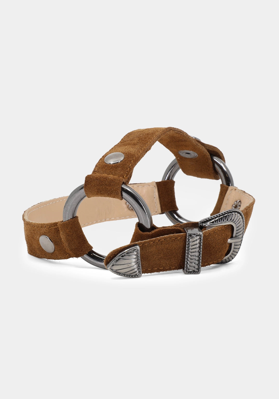 CARAMEL BROWN SUEDE LEATHER BELT