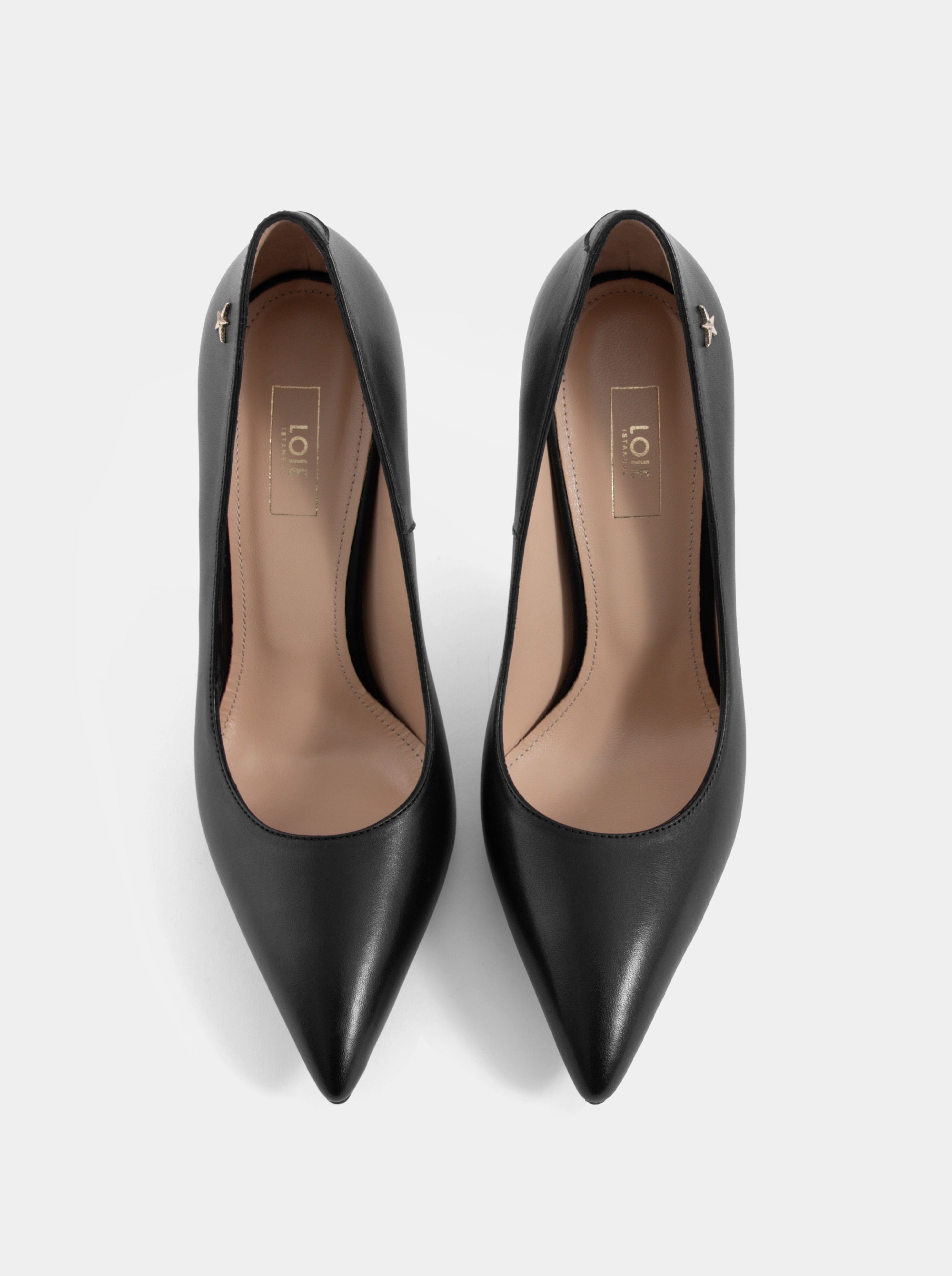AURA BLACK LEATHER PUMPS