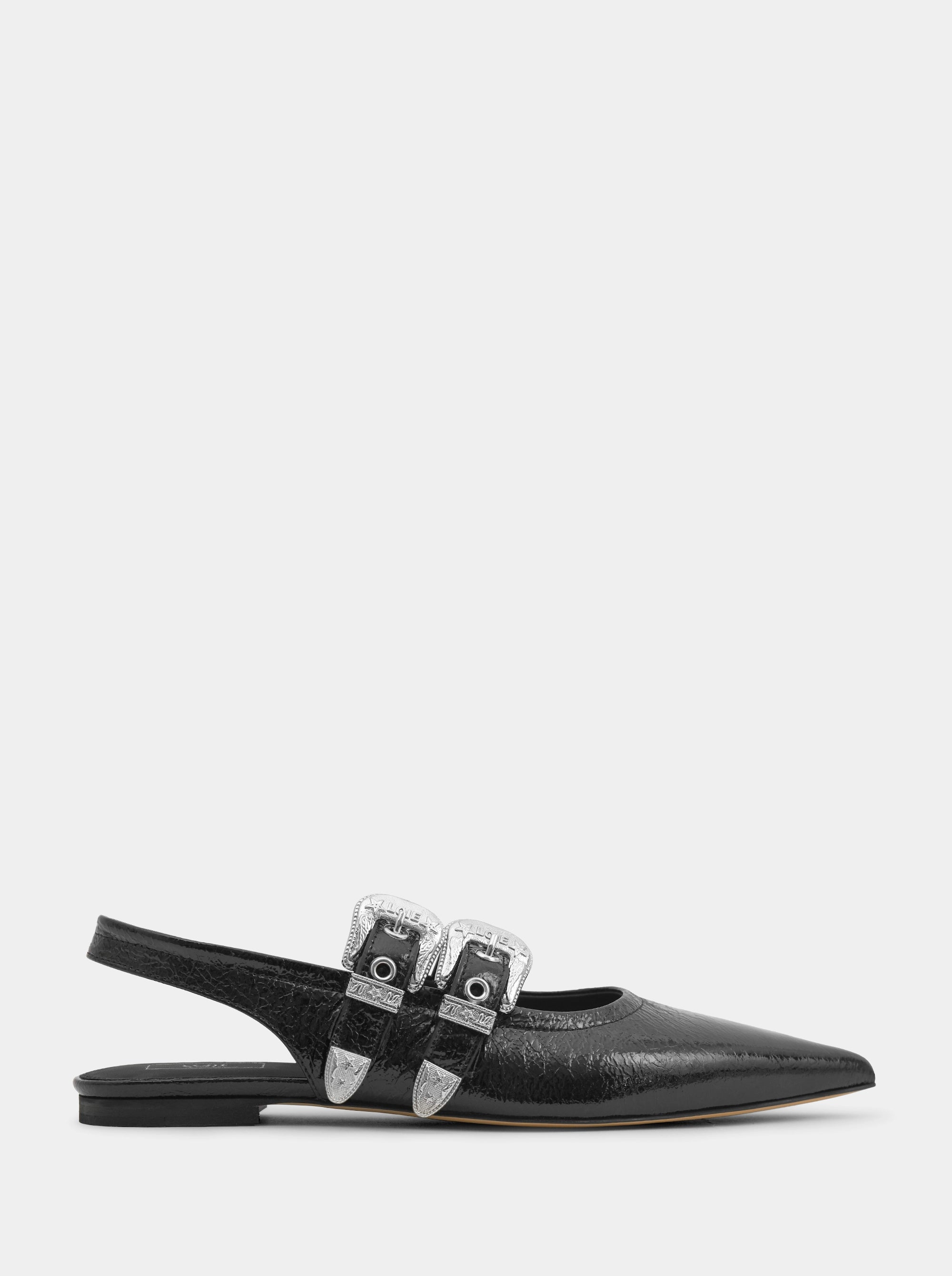 BANG BANG BLACK NAPLAK PATENT BALLET FLATS
